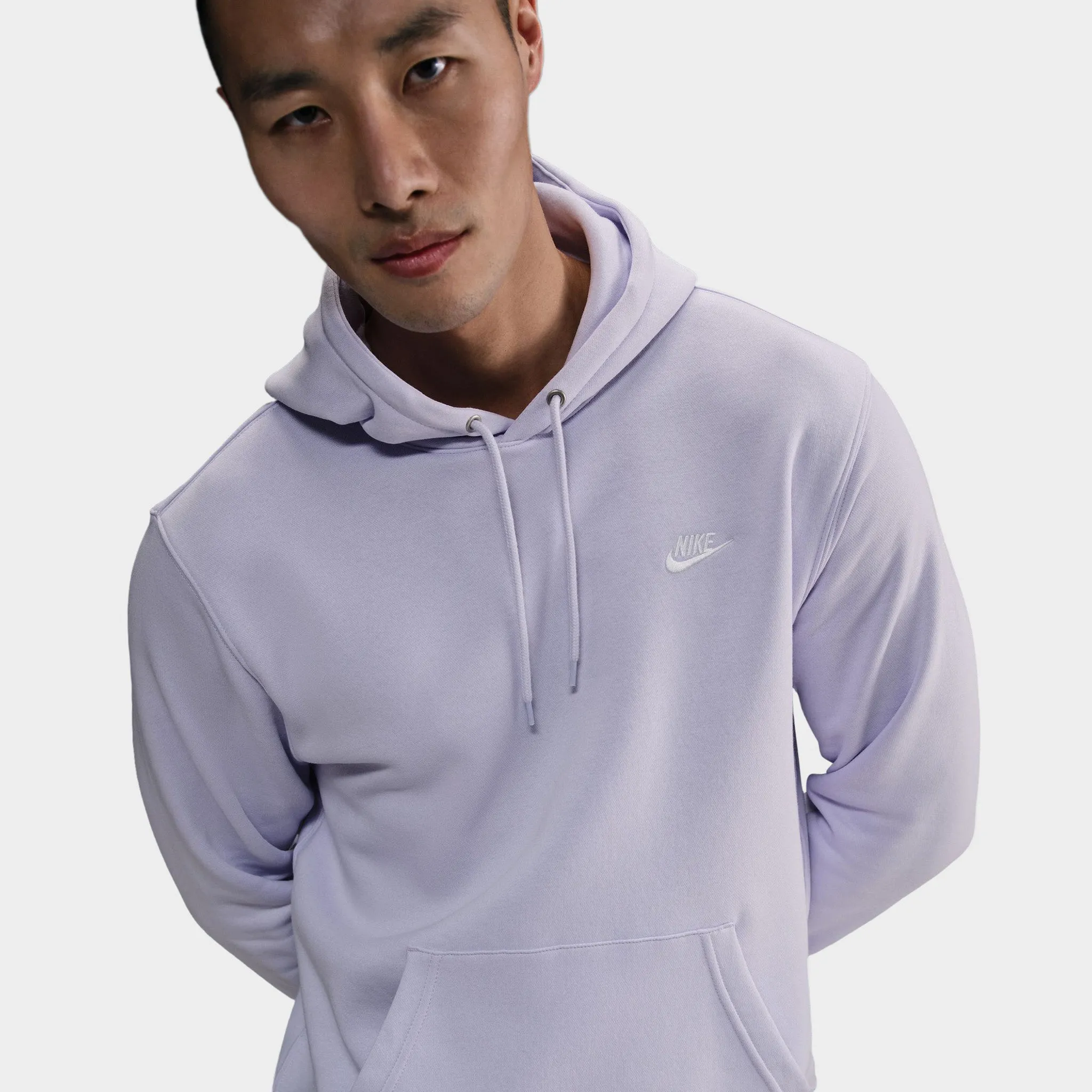 Nike Club Fleece Pullover Hoodie Amethyst Tint / Amethyst Mist - White sold by JD Sports product image thumbnail 2