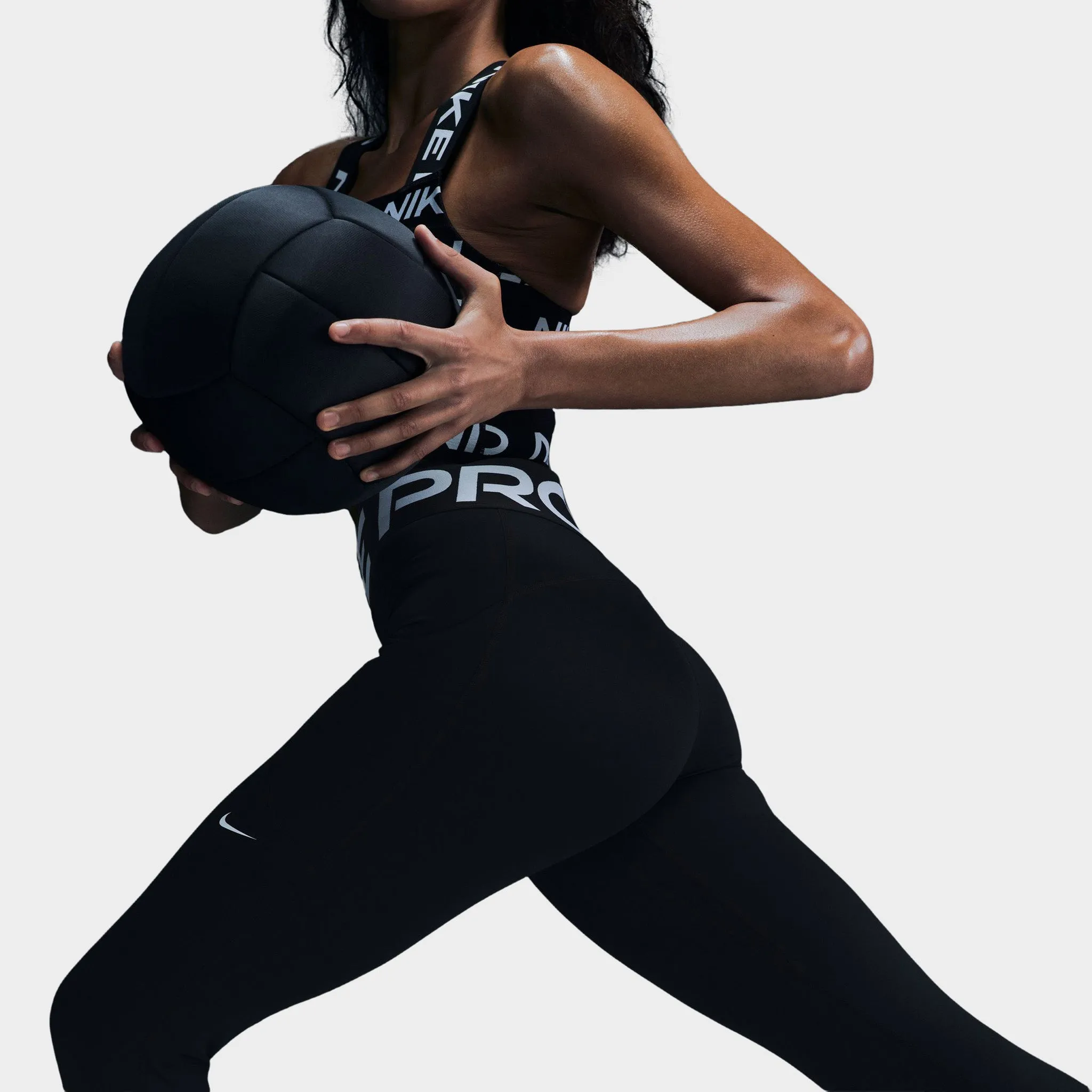 Nike Pro Sculpt Women's High-Waisted 7/8 Leggings with Pockets Black / White sold by JD Sports product image thumbnail 2
