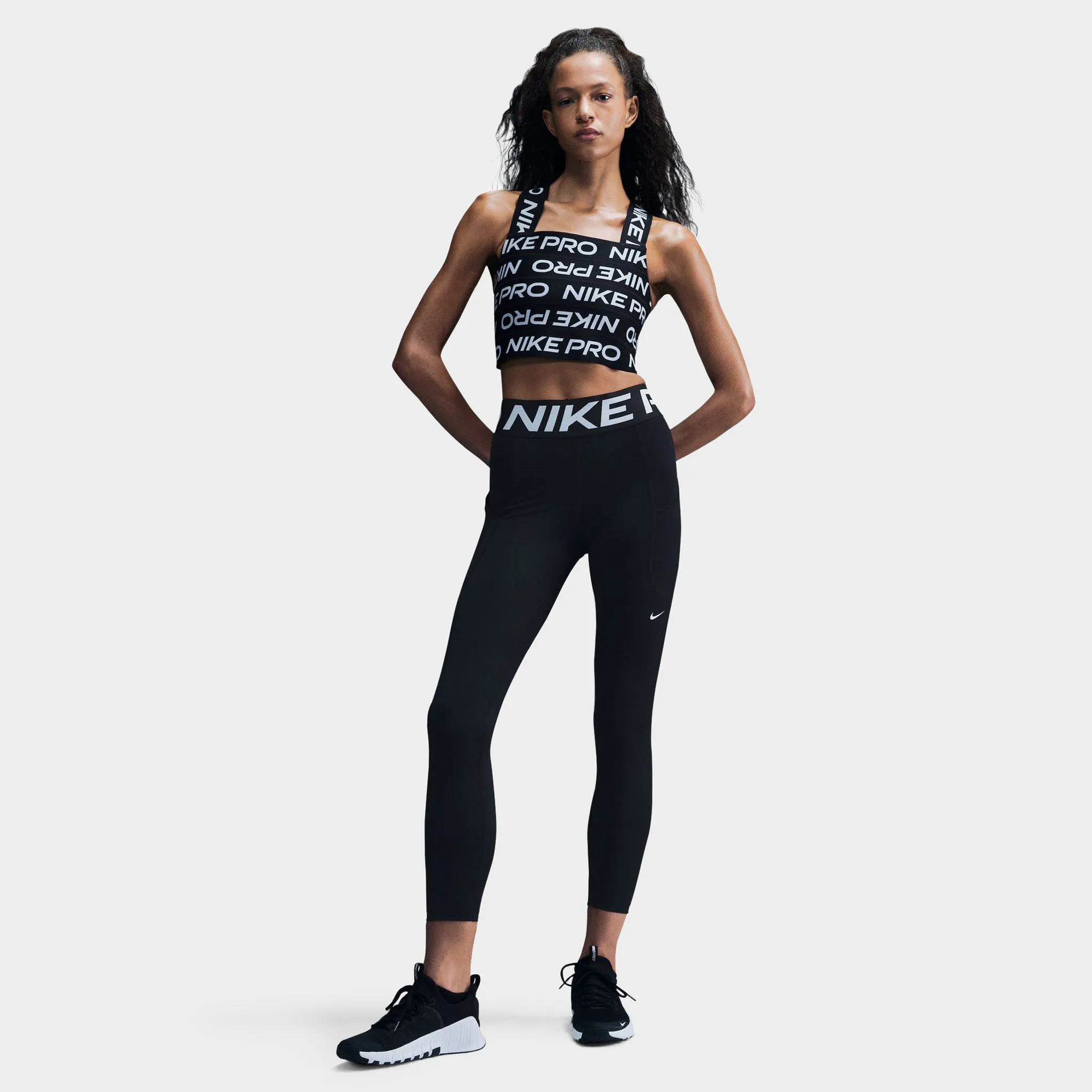 Nike Pro Sculpt Women's High-Waisted 7/8 Leggings with Pockets Black / White sold by JD Sports product image thumbnail 4