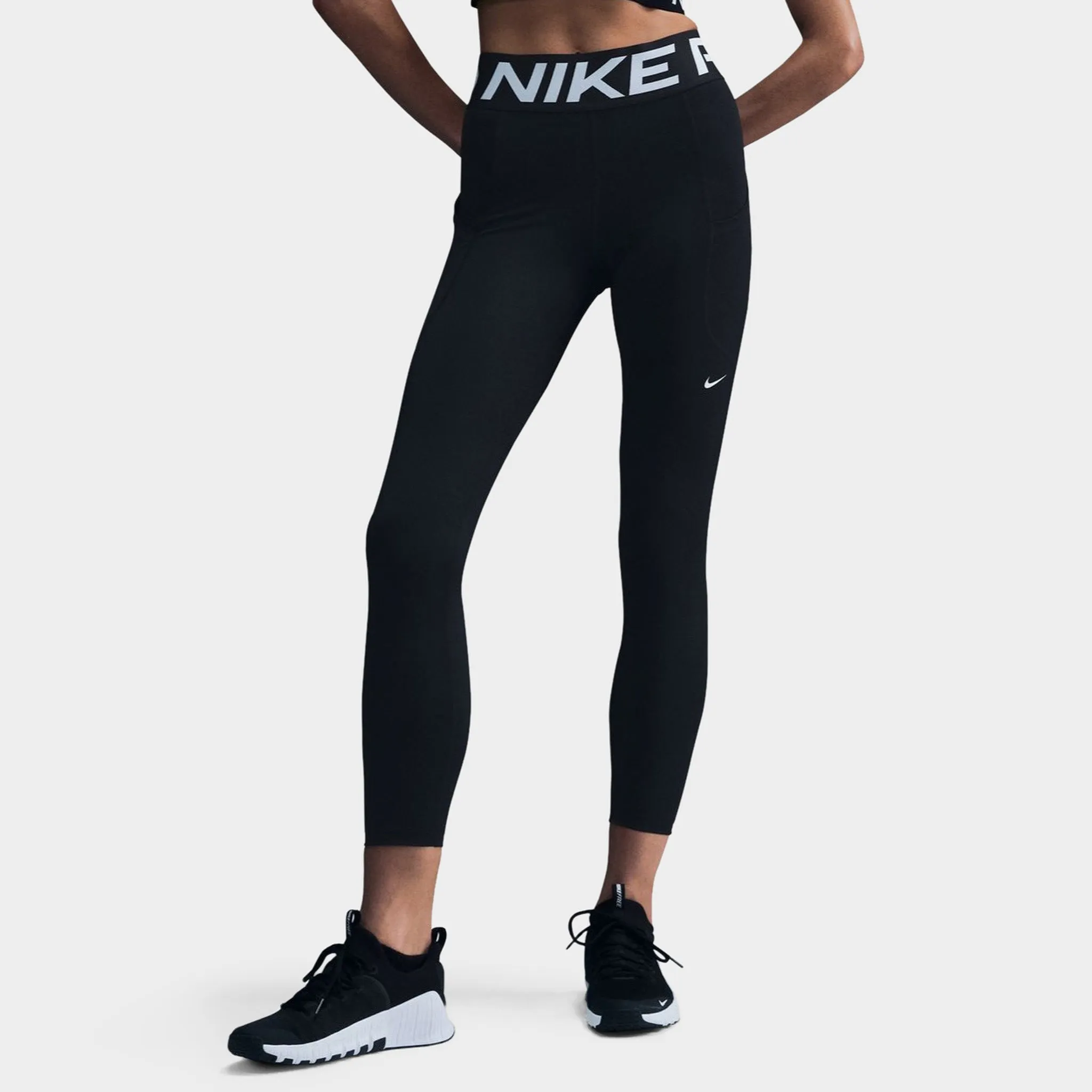 Nike Pro Sculpt Women's High-Waisted 7/8 Leggings with Pockets Black / White sold by JD Sports