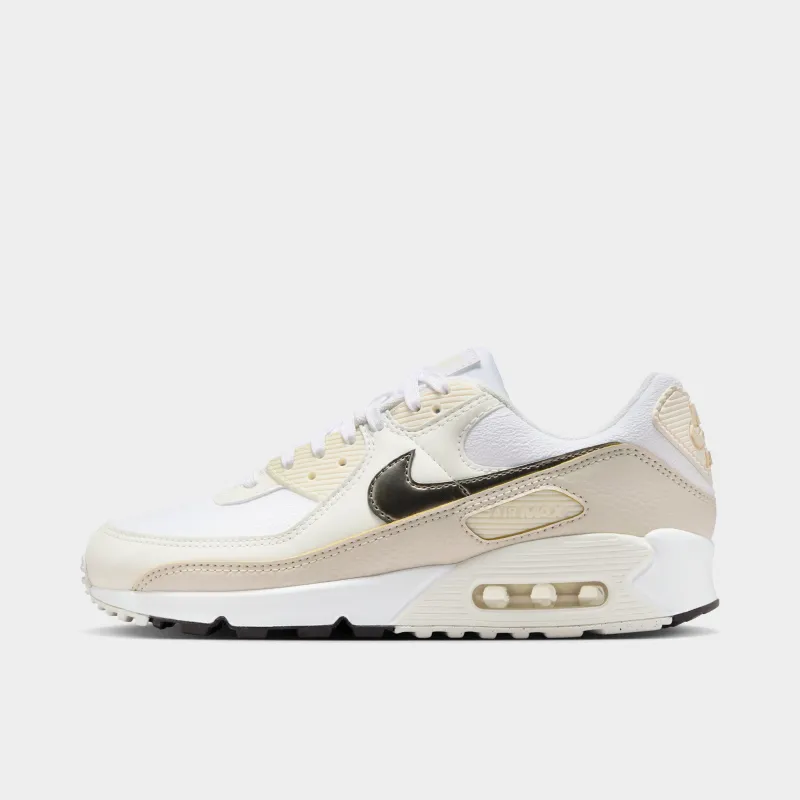 Nike Women's Air Max 90 White / Flat Pewter - Light Orewood Brown sold by JD Sports