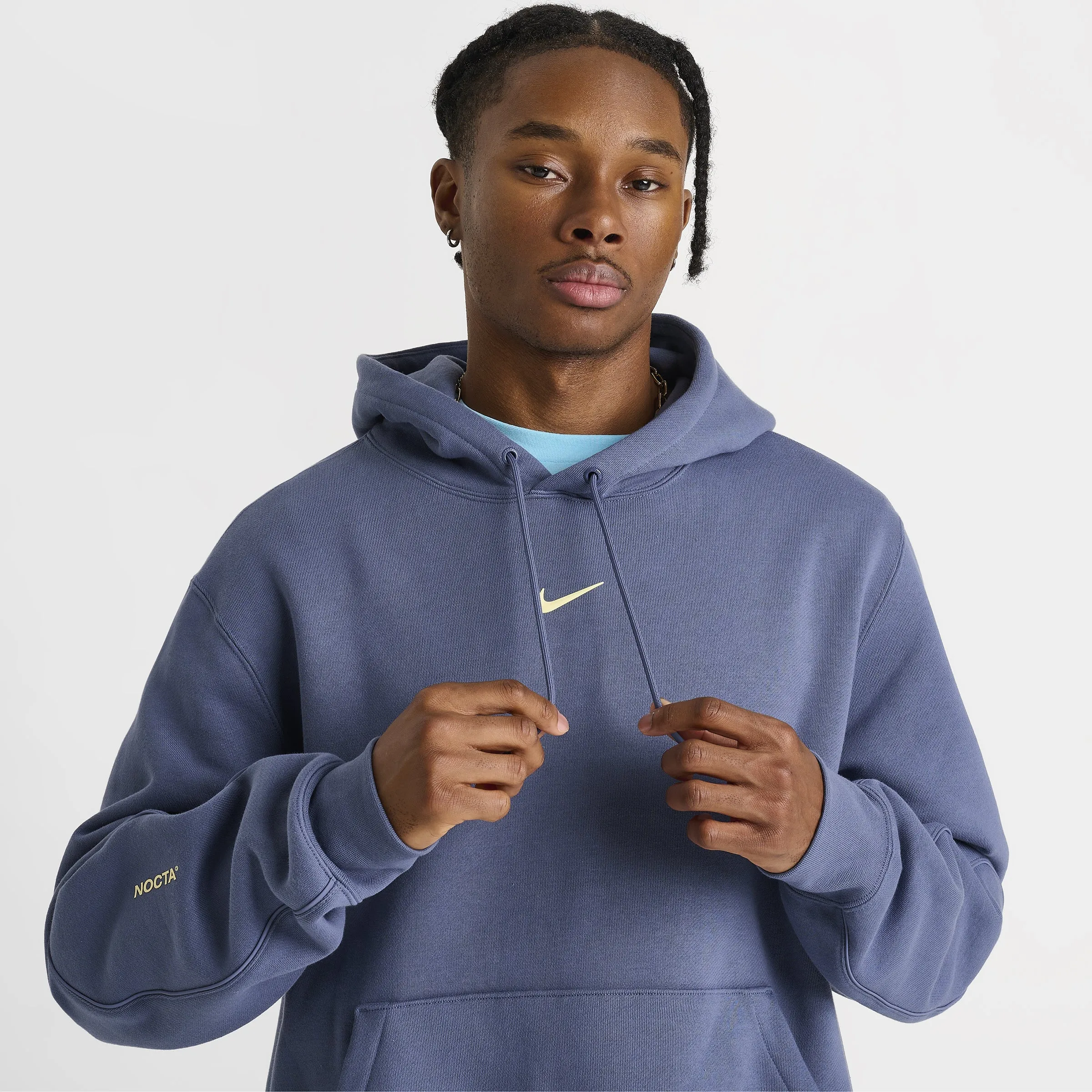 Nike NOCTA NRG Fleece Pullover Hoodie Diffused Blue - Citron Tint sold by JD Sports product image thumbnail 5