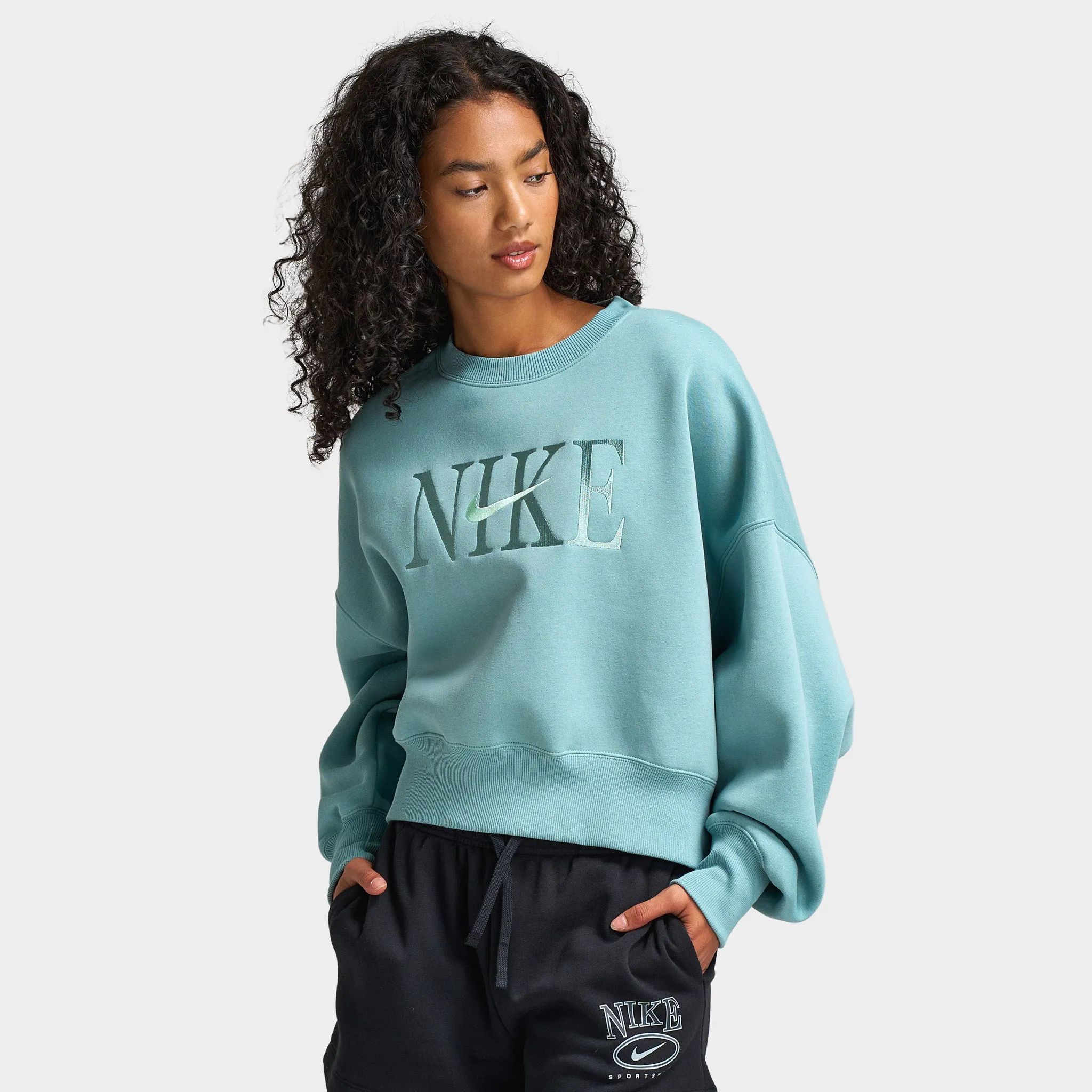 Nike Sportswear Women's Phoenix Fleece Oversized Crewneck Cannon / Mint Foam sold by JD Sports