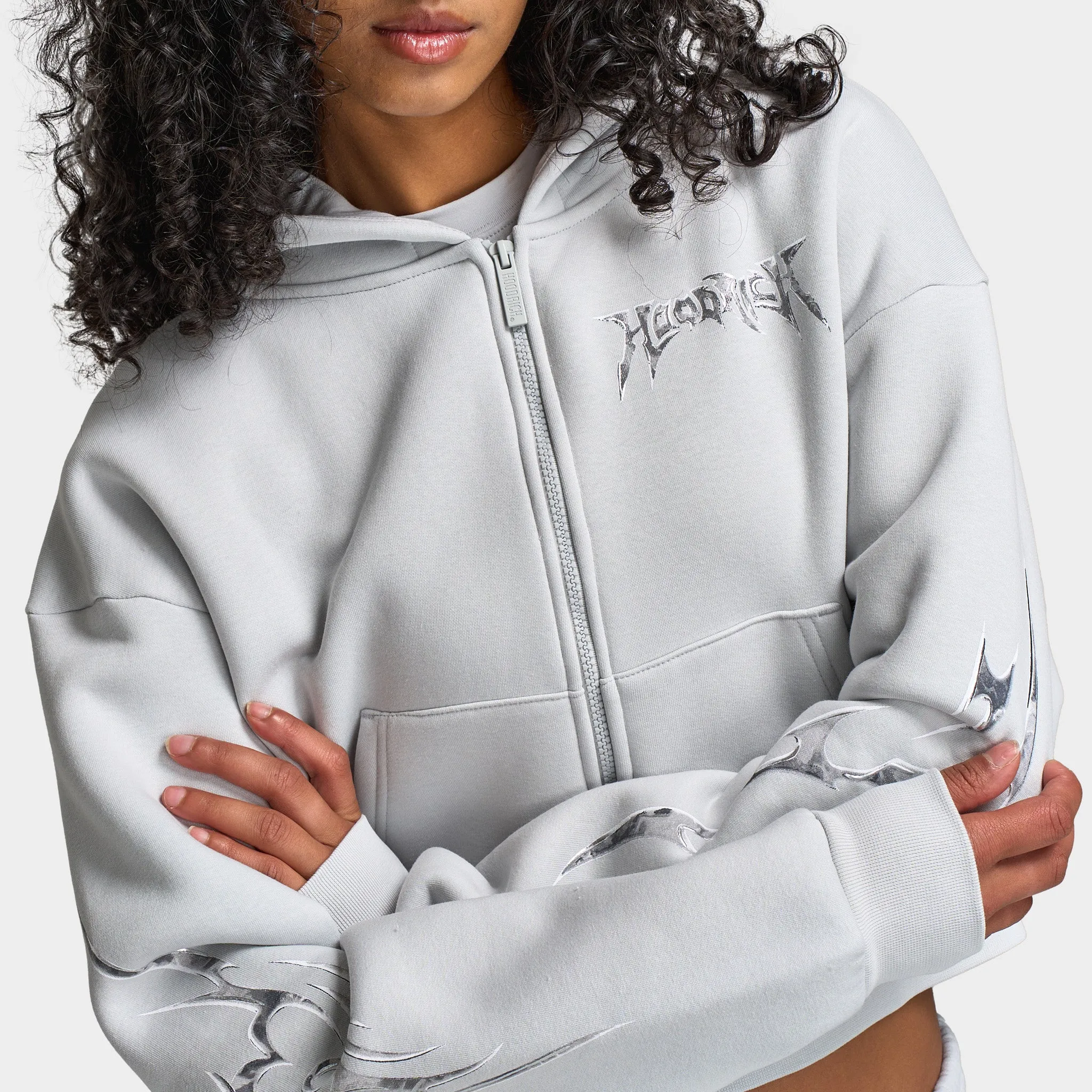 Hoodrich Women's Boxy Full Zip Hoodie Dawn Blue / Grey - Silver sold by JD Sports product image thumbnail 4