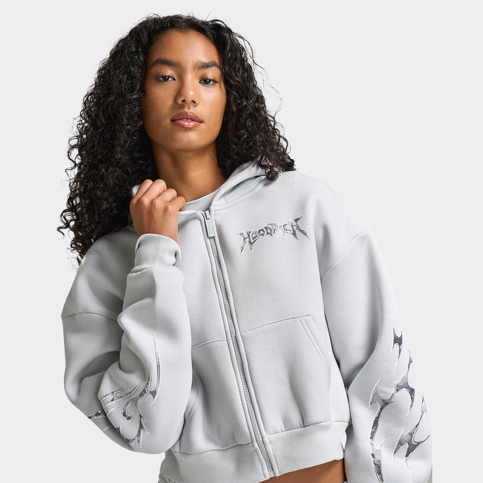 Hoodrich Women's Boxy Full Zip Hoodie Dawn Blue / Grey - Silver sold by JD Sports product image thumbnail 3