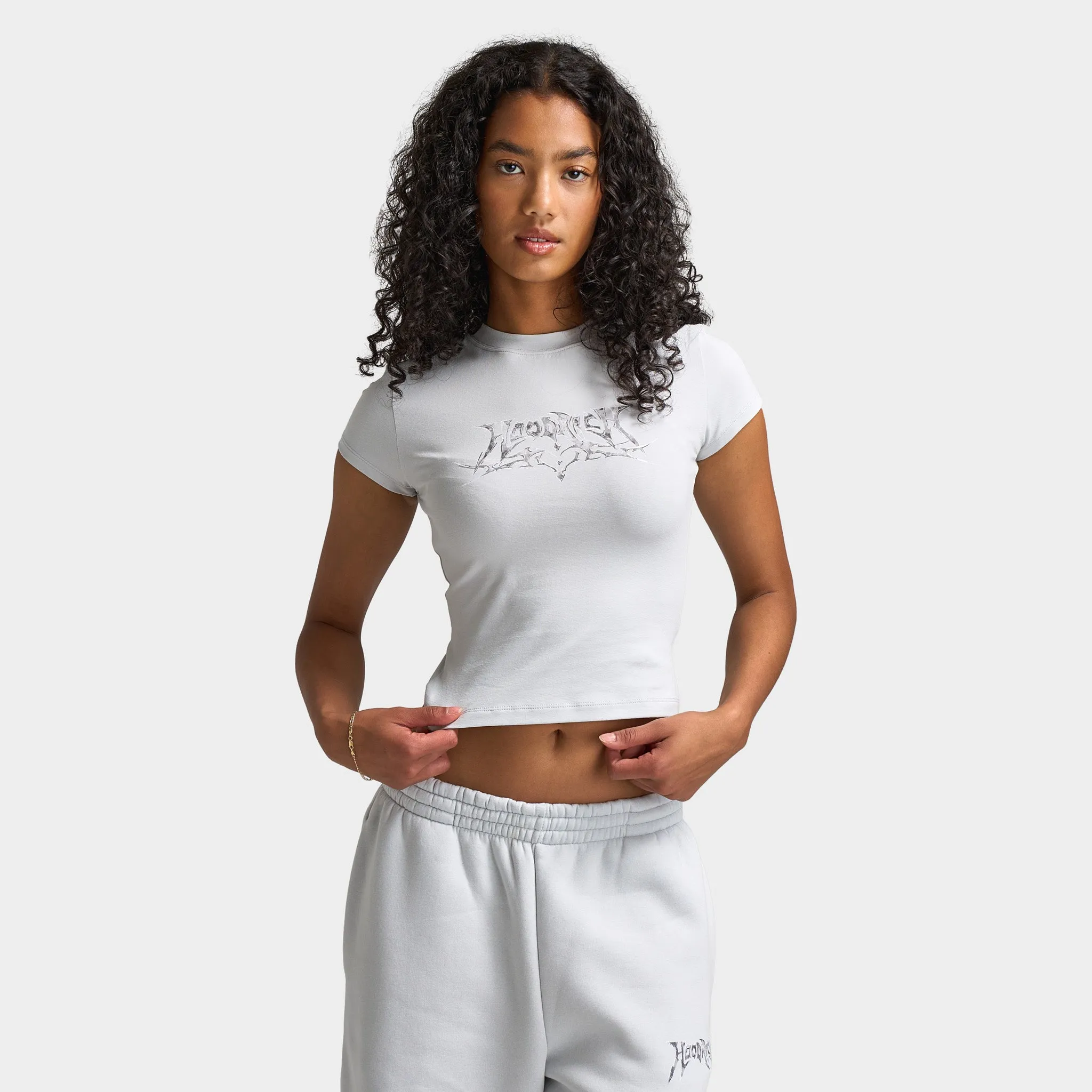 Hoodrich Women's Cropped Fitted Tee Dawn Blue / Grey - Silver sold by JD Sports
