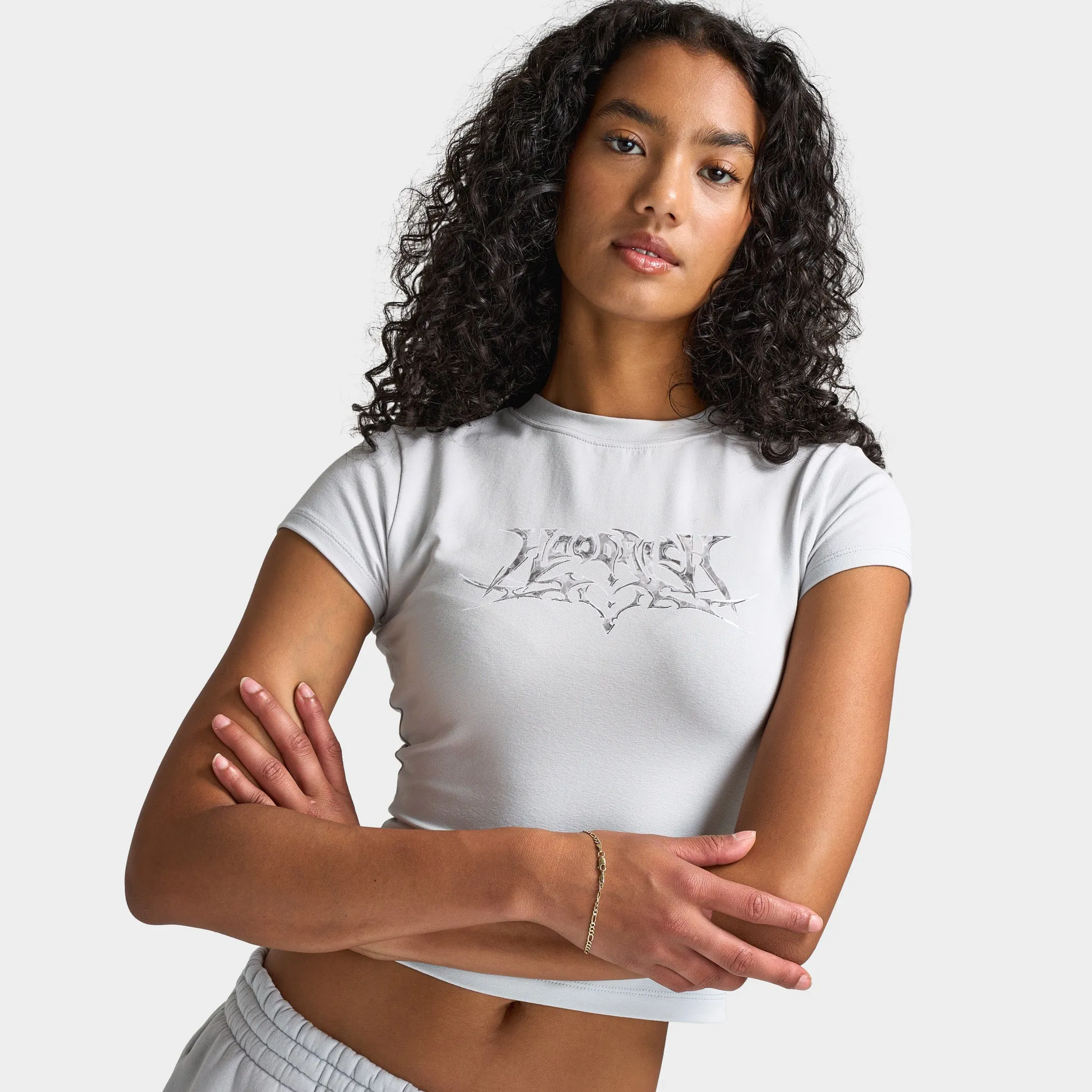 Hoodrich Women's Cropped Fitted Tee Dawn Blue / Grey - Silver sold by JD Sports product image thumbnail 3