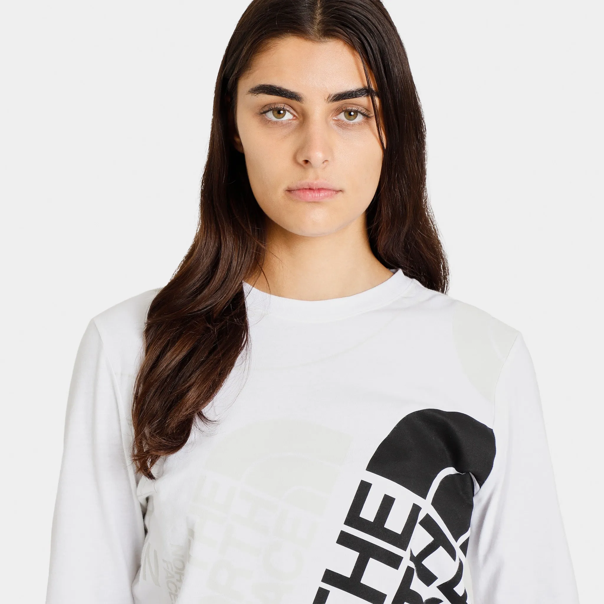 The North Face Women’s Graphic Injection Long Sleeve T-shirt TNF White / Tin Grey sold by JD Sports product image thumbnail 3
