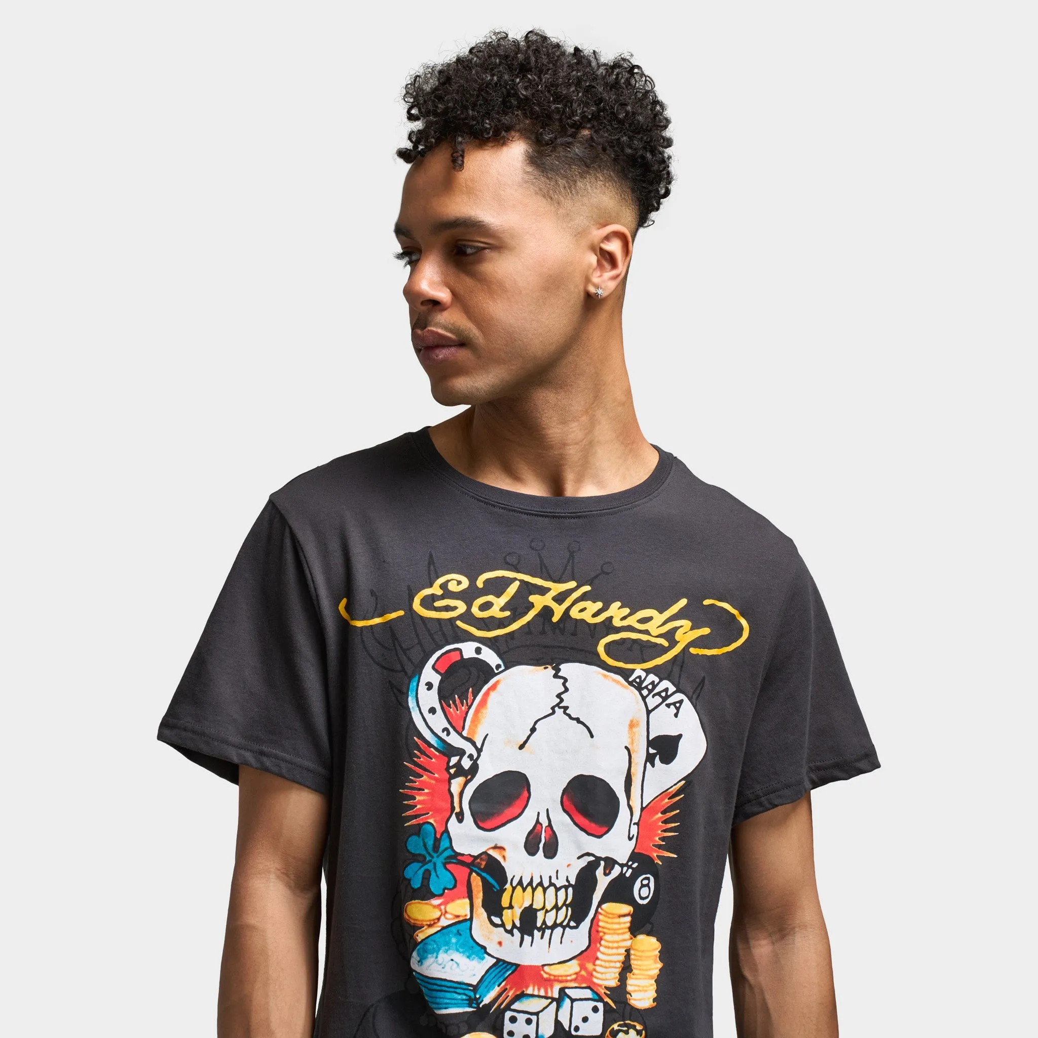 Ed Hardy Ace Skull Graphic T-shirt / Charcoal sold by JD Sports product image thumbnail 4