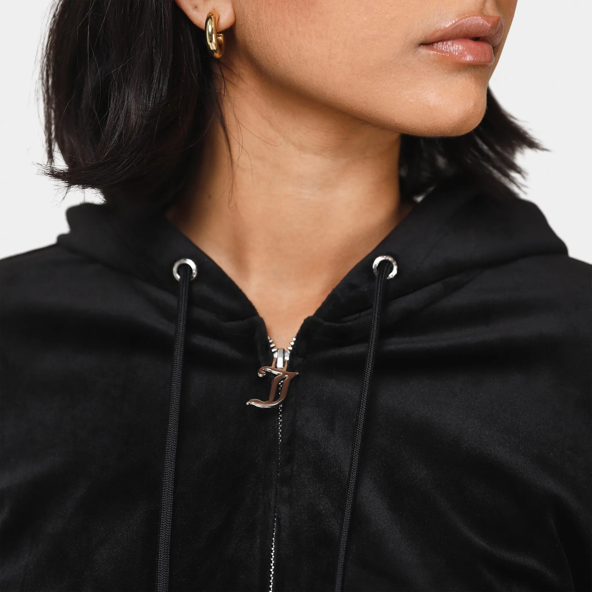 Juicy Couture Women's Big Bling Luxe Velour Full Zip Hoodie / Liquorice sold by JD Sports product image thumbnail 4
