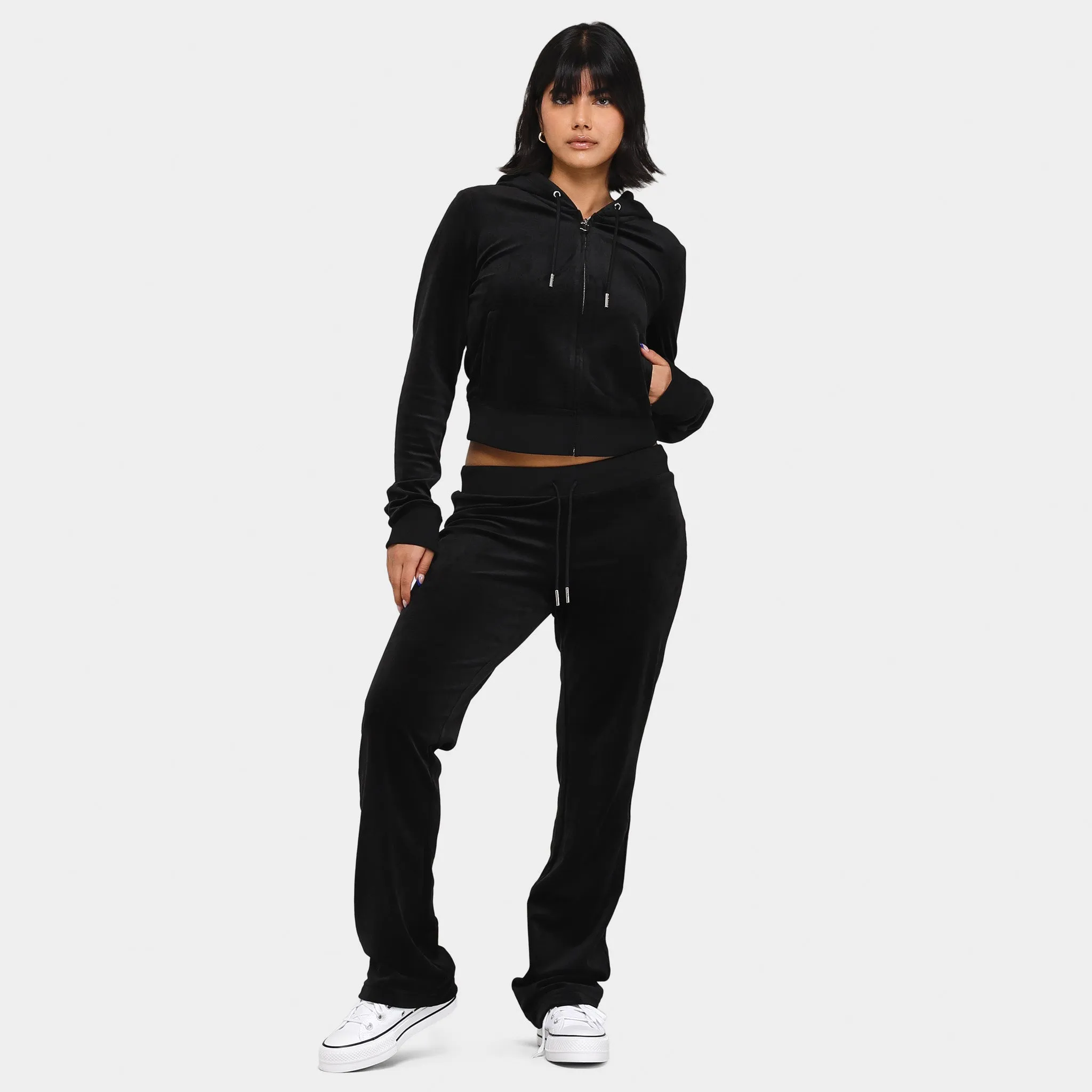 Juicy Couture Women's Big Bling Luxe Velour Full Zip Hoodie / Liquorice sold by JD Sports product image thumbnail 5