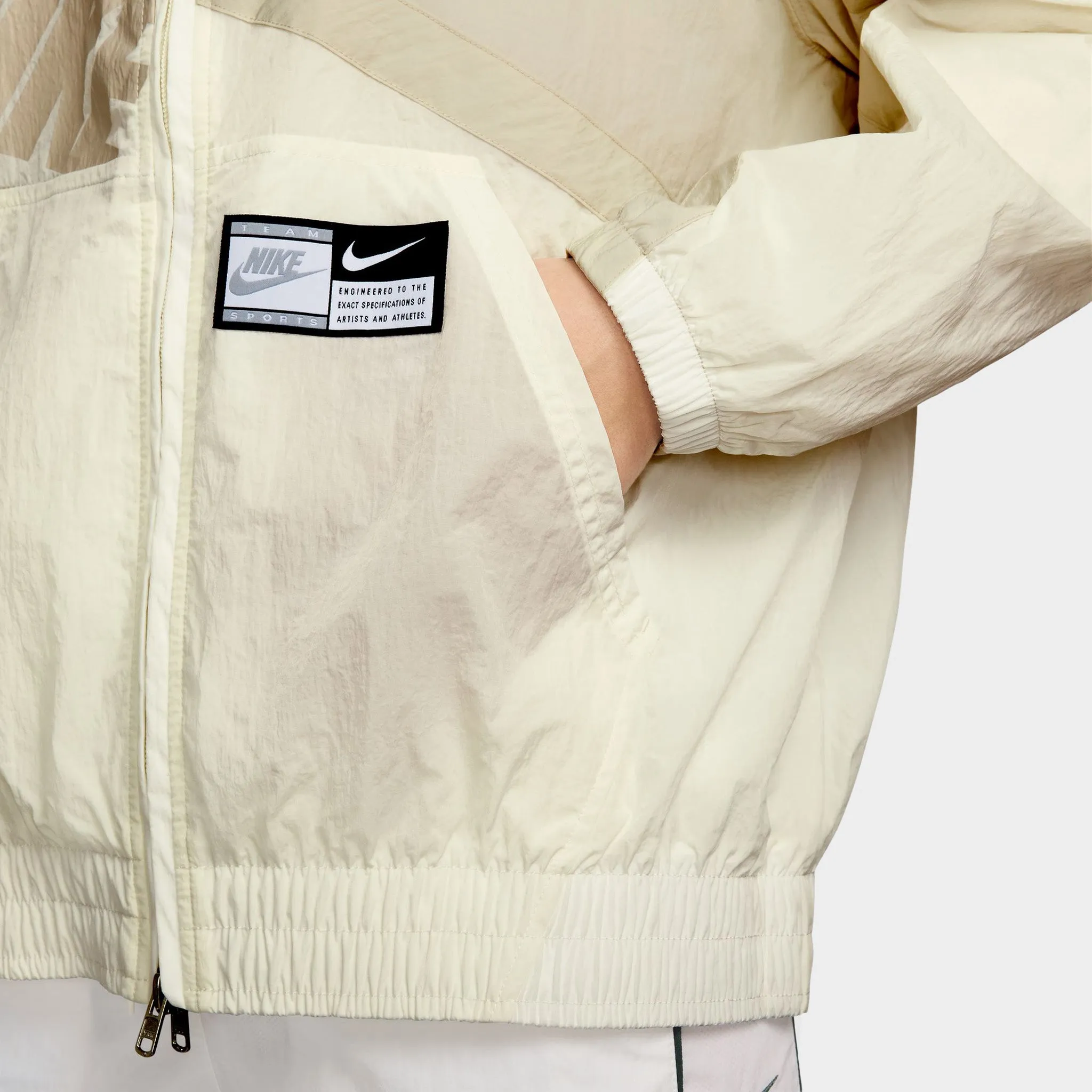 Nike Sportswear Women's Oversized Woven Jacket Sail / Light Orewood Brown - Sail sold by JD Sports product image thumbnail 3