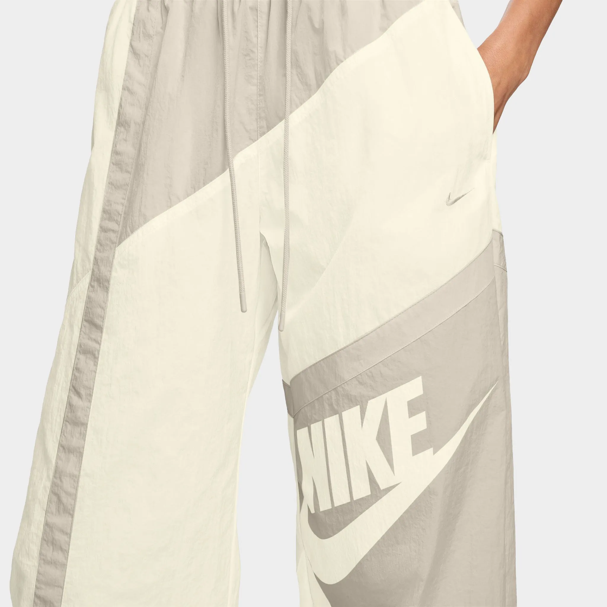 Nike Sportswear Women's Mid-Rise Loose Woven Open-Hem Pants Sail / Lt Orewood Brown sold by JD Sports product image thumbnail 4