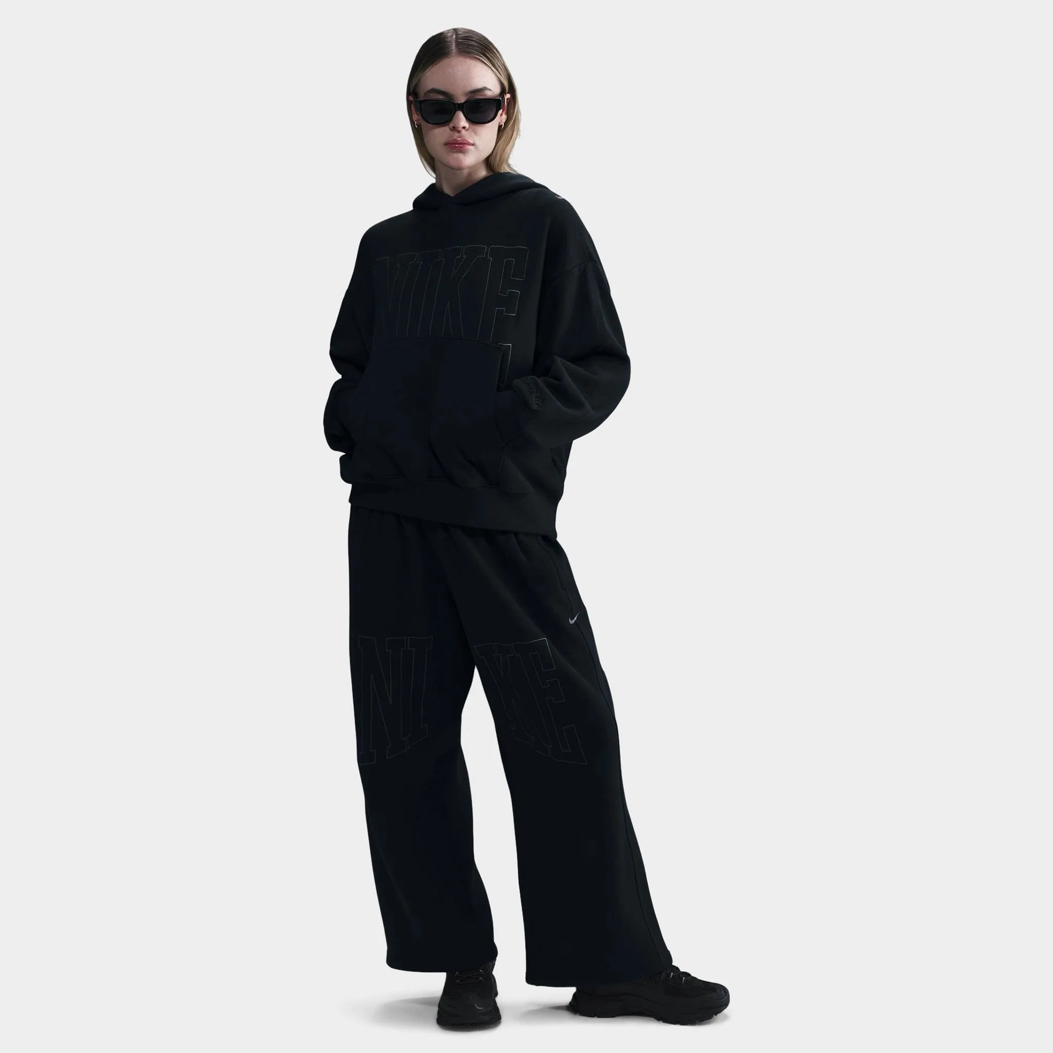 Nike Sportswear Women's Over-Oversized French Terry Pullover Hoodie Black / Anthracite sold by JD Sports product image thumbnail 4