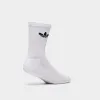 adidas Originals Cushioned Trefoil Mid-Cut Crew Socks (3 Pack) White / Black sold by JD Sports