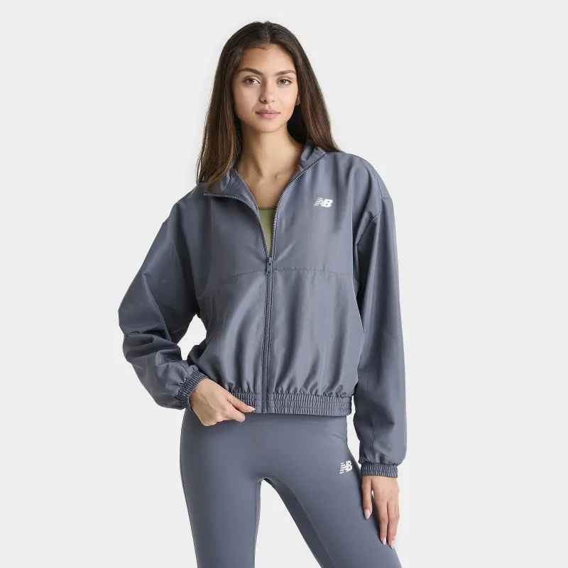 New Balance Women's Linear Woven Jacket / Dark Arctic sold by JD Sports