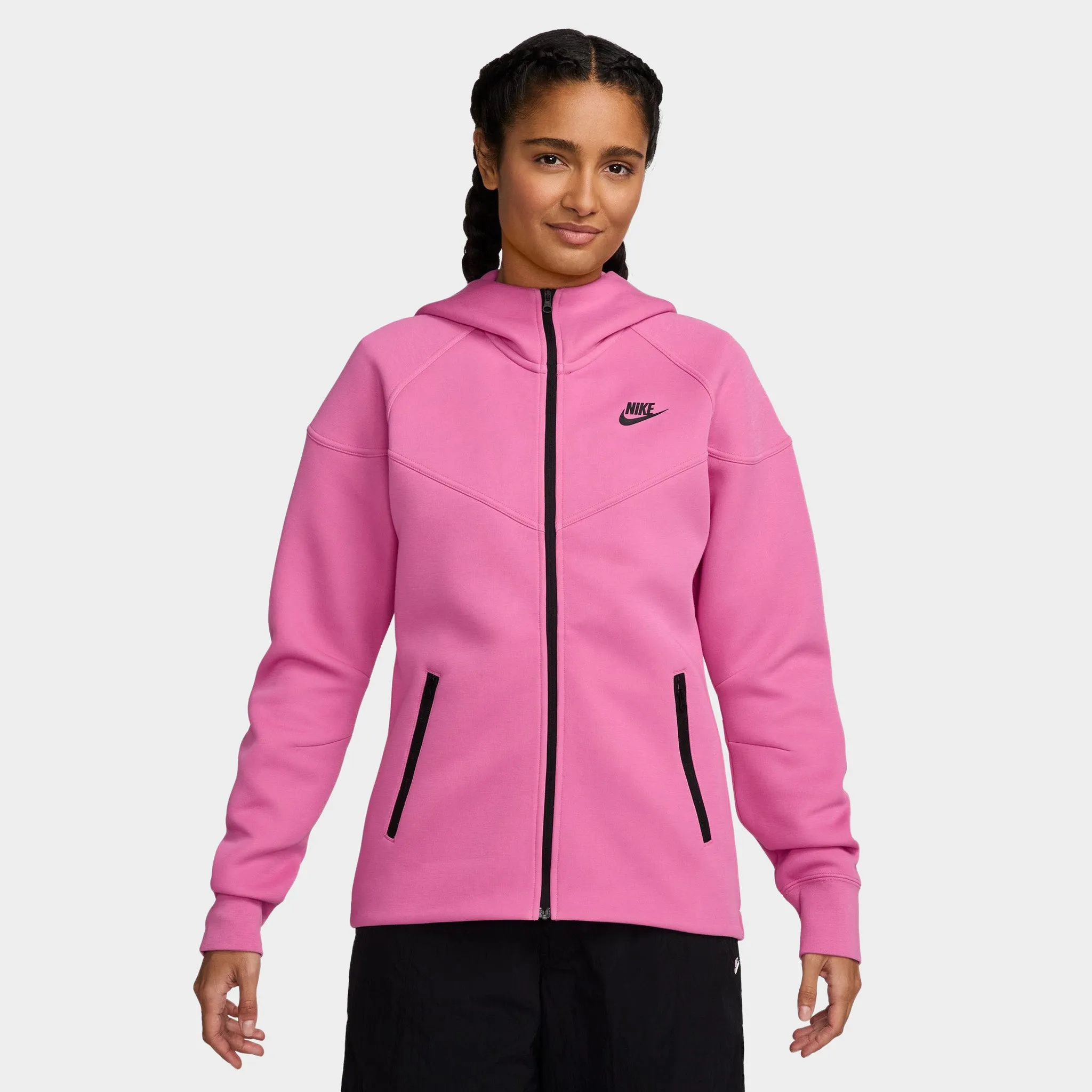Nike Women's Tech Fleece Full Zip Windrunner Hoodie / Playful Pink sold by JD Sports