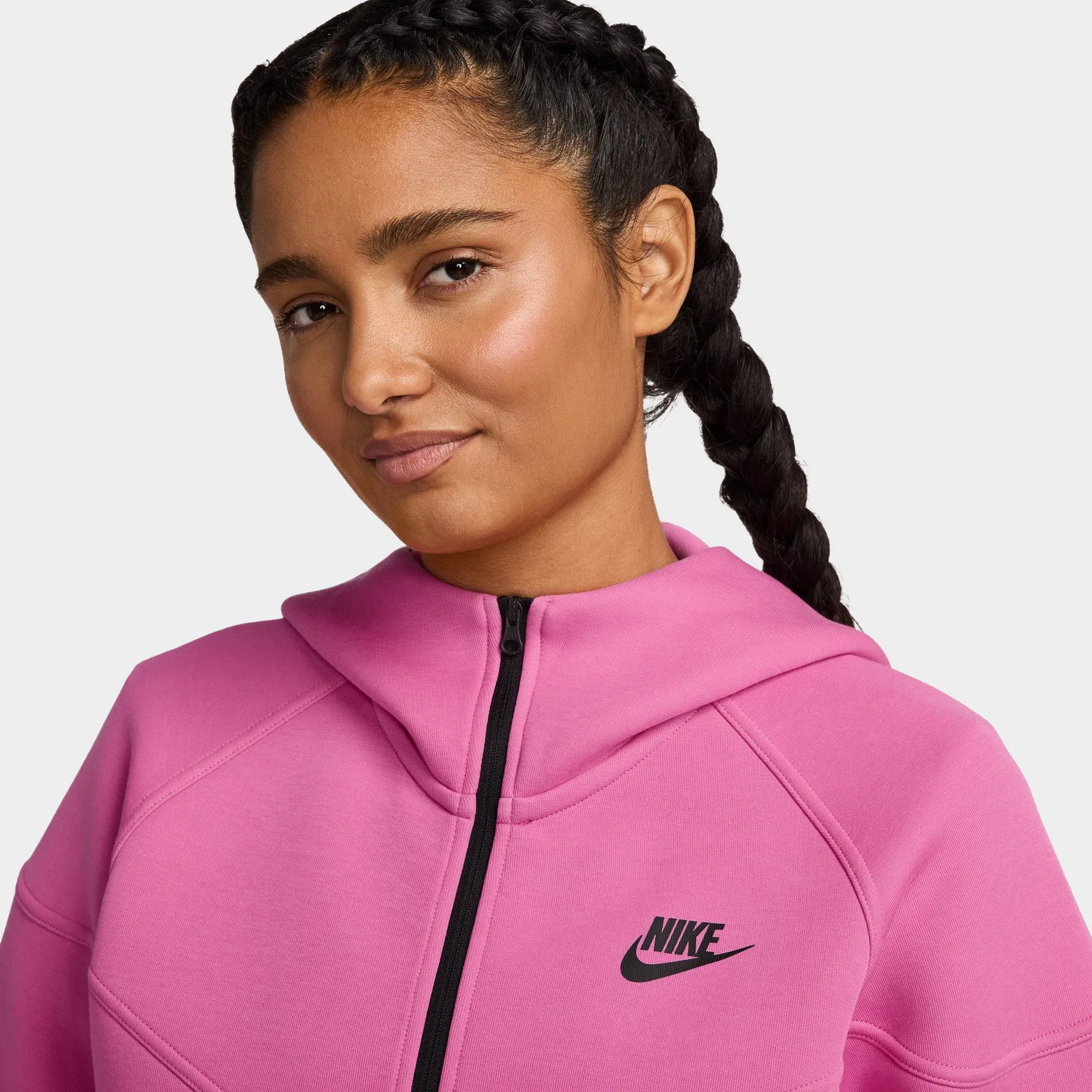 Nike Women's Tech Fleece Full Zip Windrunner Hoodie / Playful Pink sold by JD Sports product image thumbnail 3