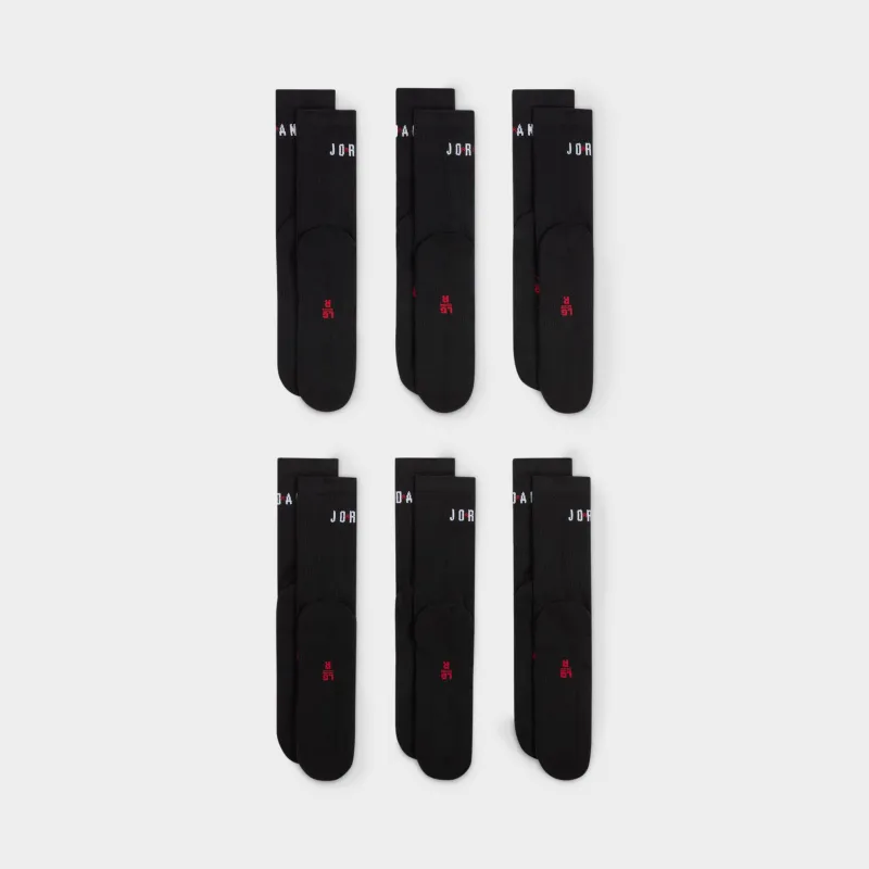 Jordan Everyday Crew Socks (6 Pack) / Black sold by JD Sports