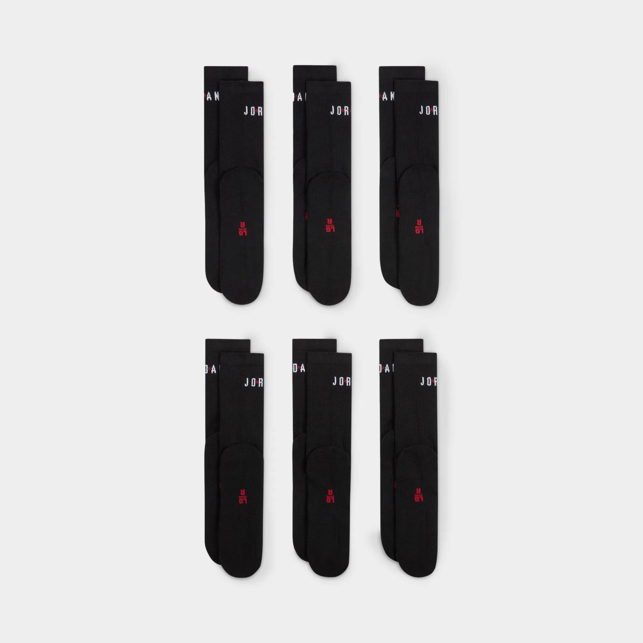 Jordan Everyday Crew Socks (6 Pack) / Black sold by JD Sports