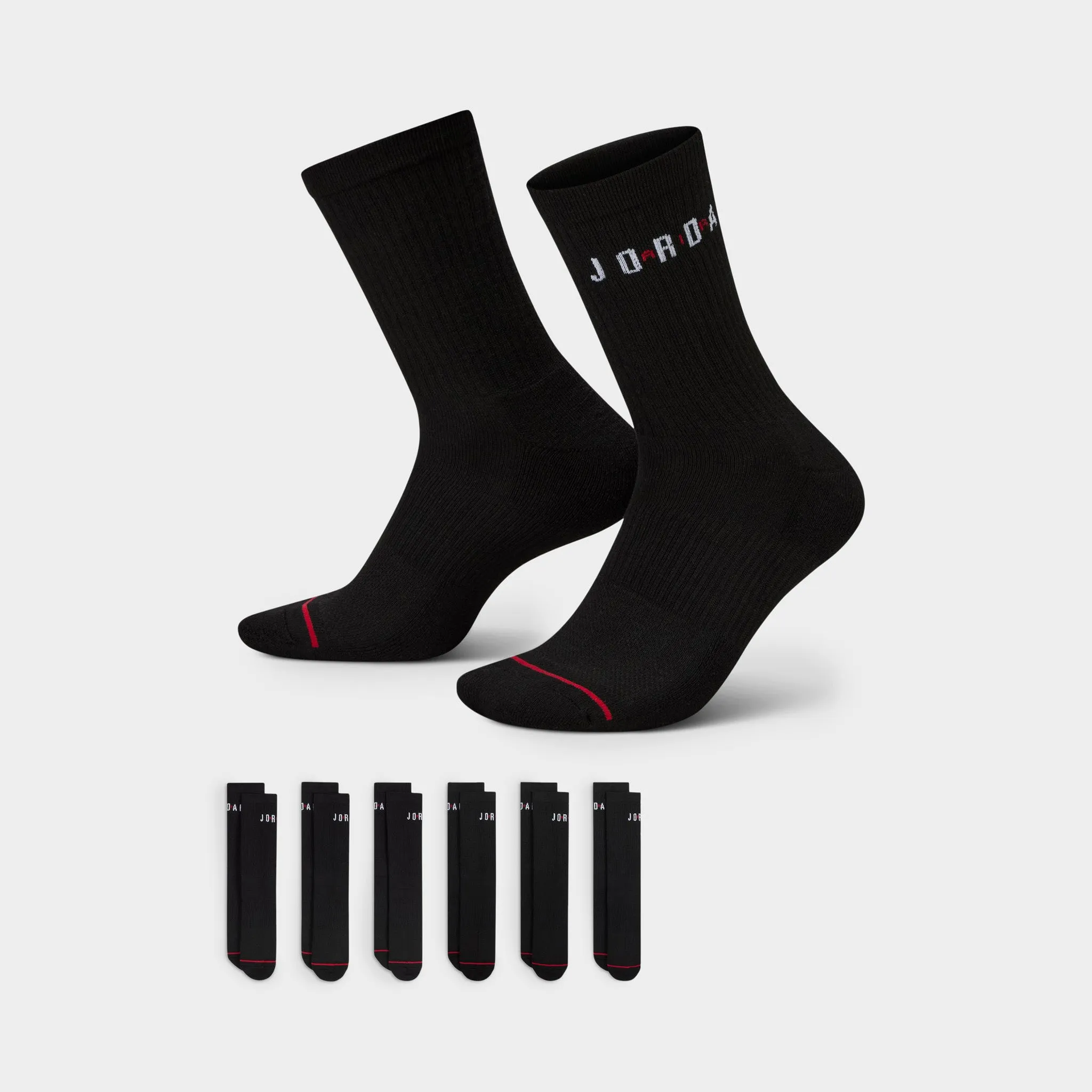Jordan Everyday Crew Socks (6 Pack) / Black sold by JD Sports product image thumbnail 2