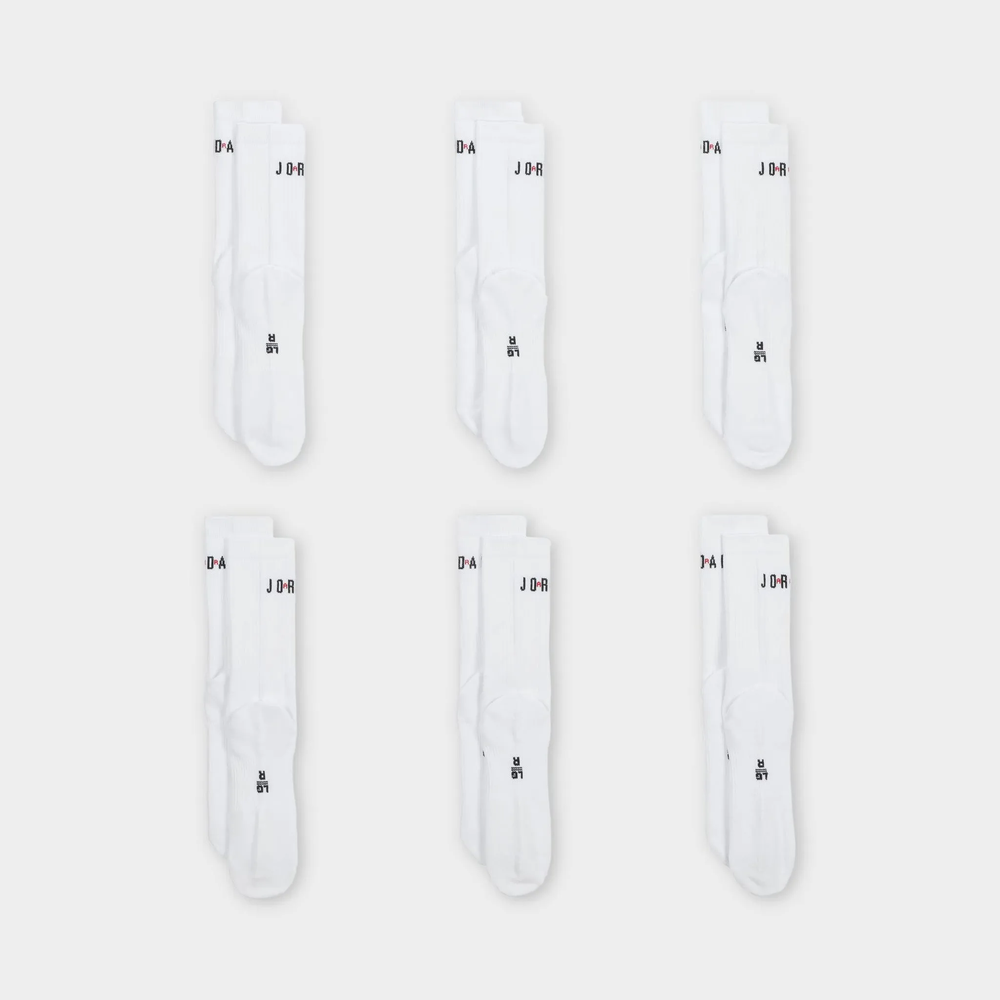 Jordan Everyday Crew Socks (6 Pack) / White sold by JD Sports product image thumbnail 4