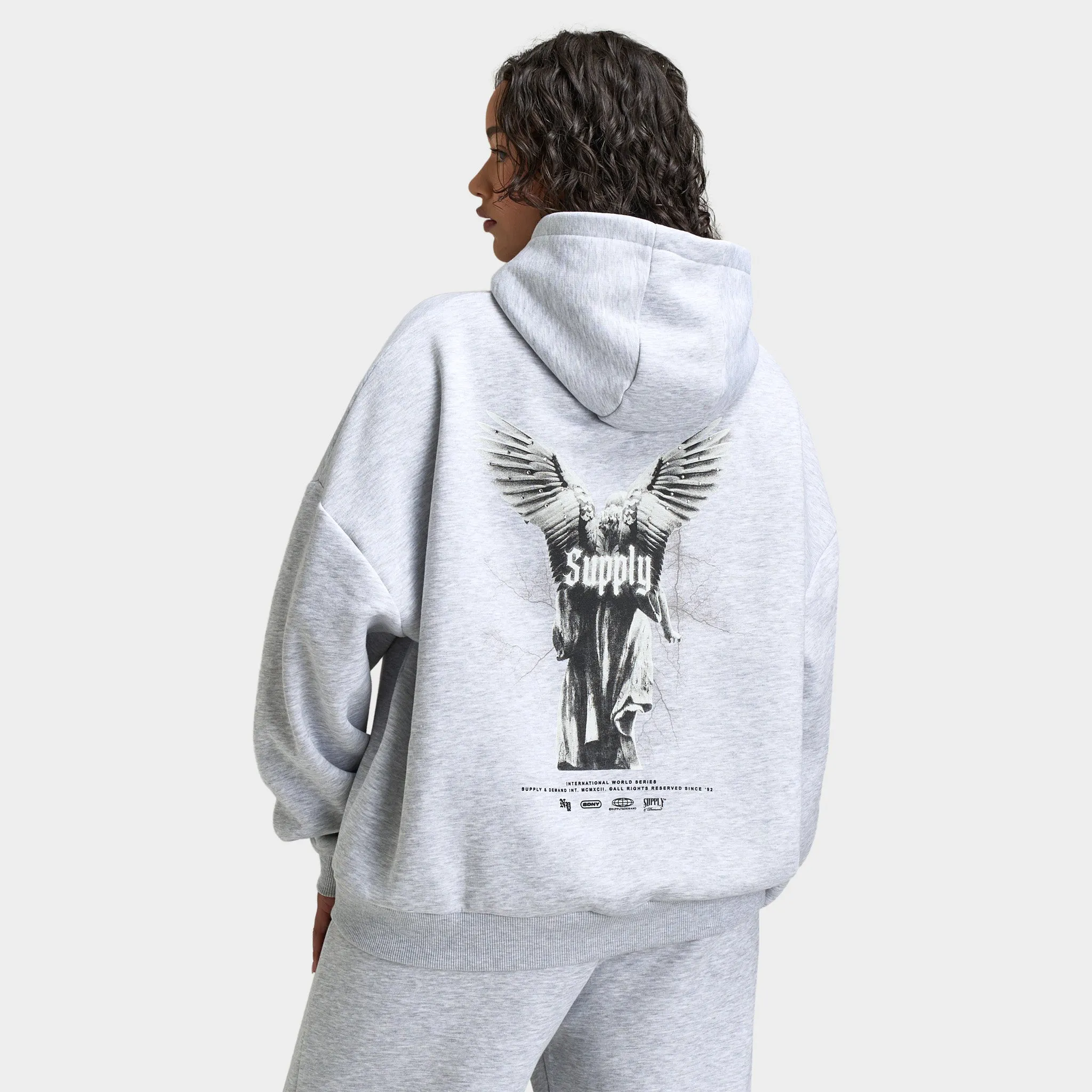 Supply & Demand Women's Wings Pullover Hoodie / Light Grey sold by JD Sports product image thumbnail 2