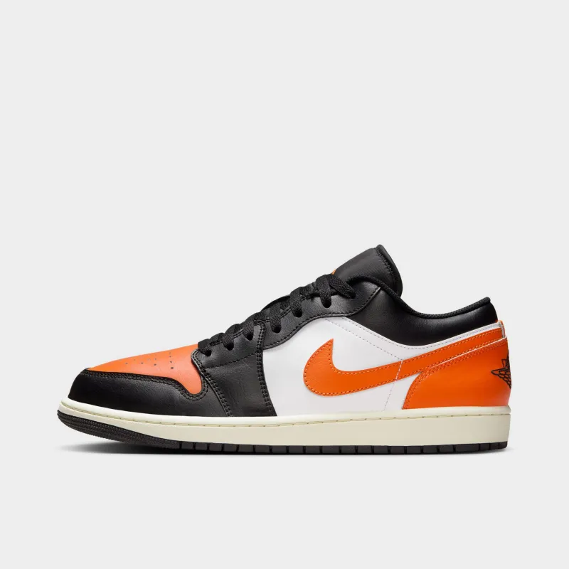 Jordan 1 Low Black / Starfish - White - Sail sold by JD Sports