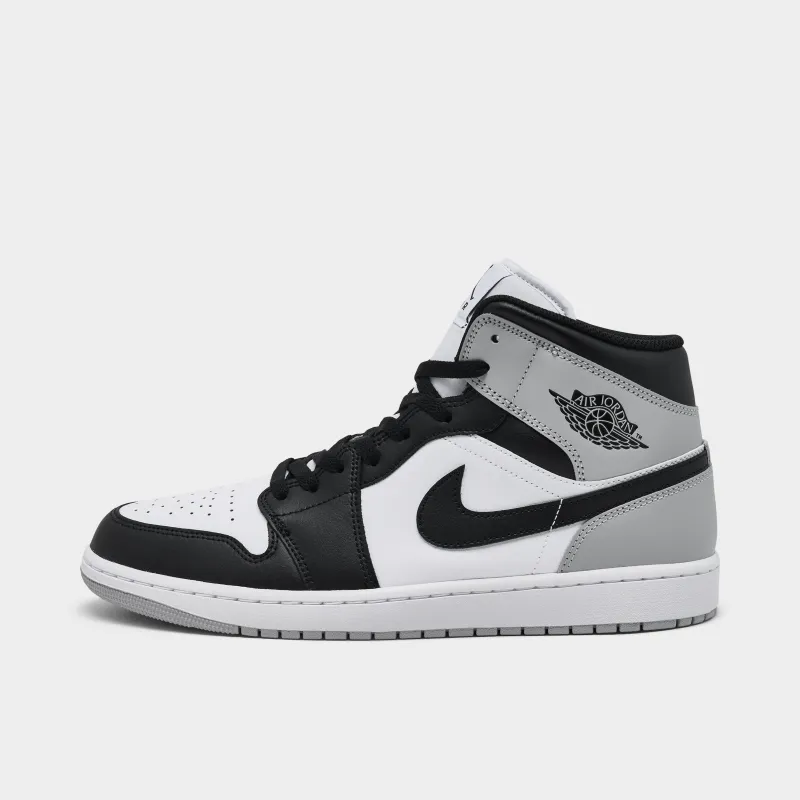 Jordan 1 Mid White / Black - Light Smoke Grey sold by JD Sports