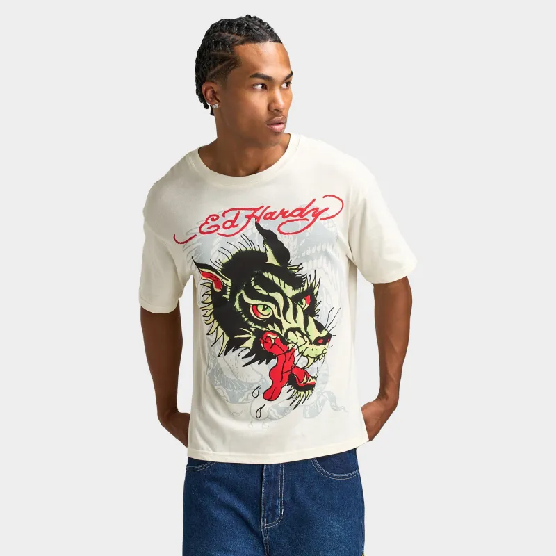 Ed Hardy Wolf Head T-Shirt / Vintage Ivory sold by JD Sports