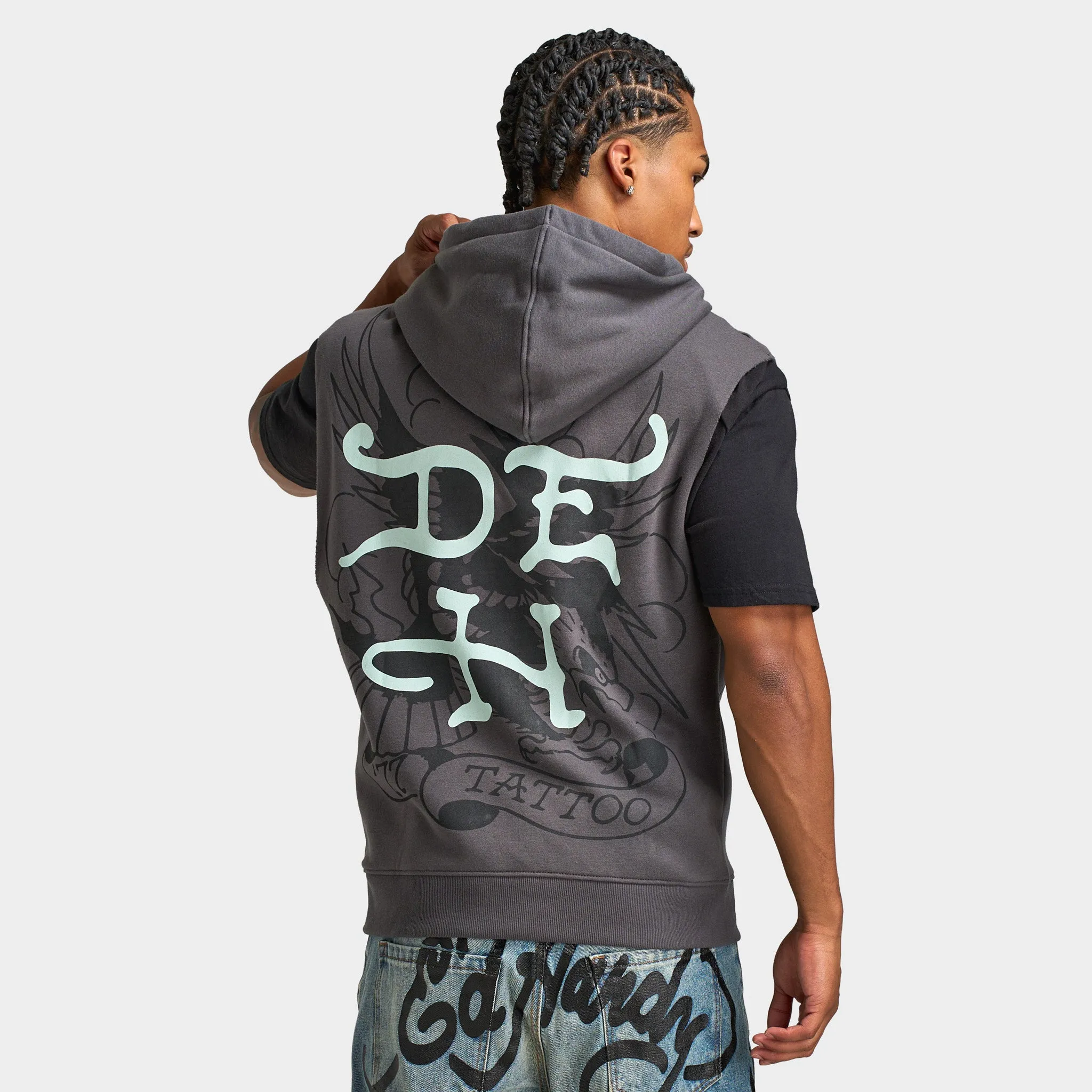 Ed Hardy DG Skull Sleeveles Hoodie / Charcoal sold by JD Sports product image thumbnail 2