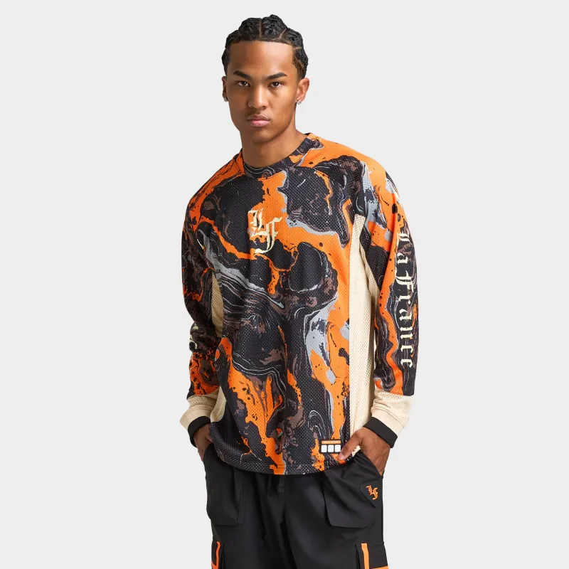 PUMA x LaFrancé HEEM Moto Jersey Orange Glo / All over Print sold by JD Sports