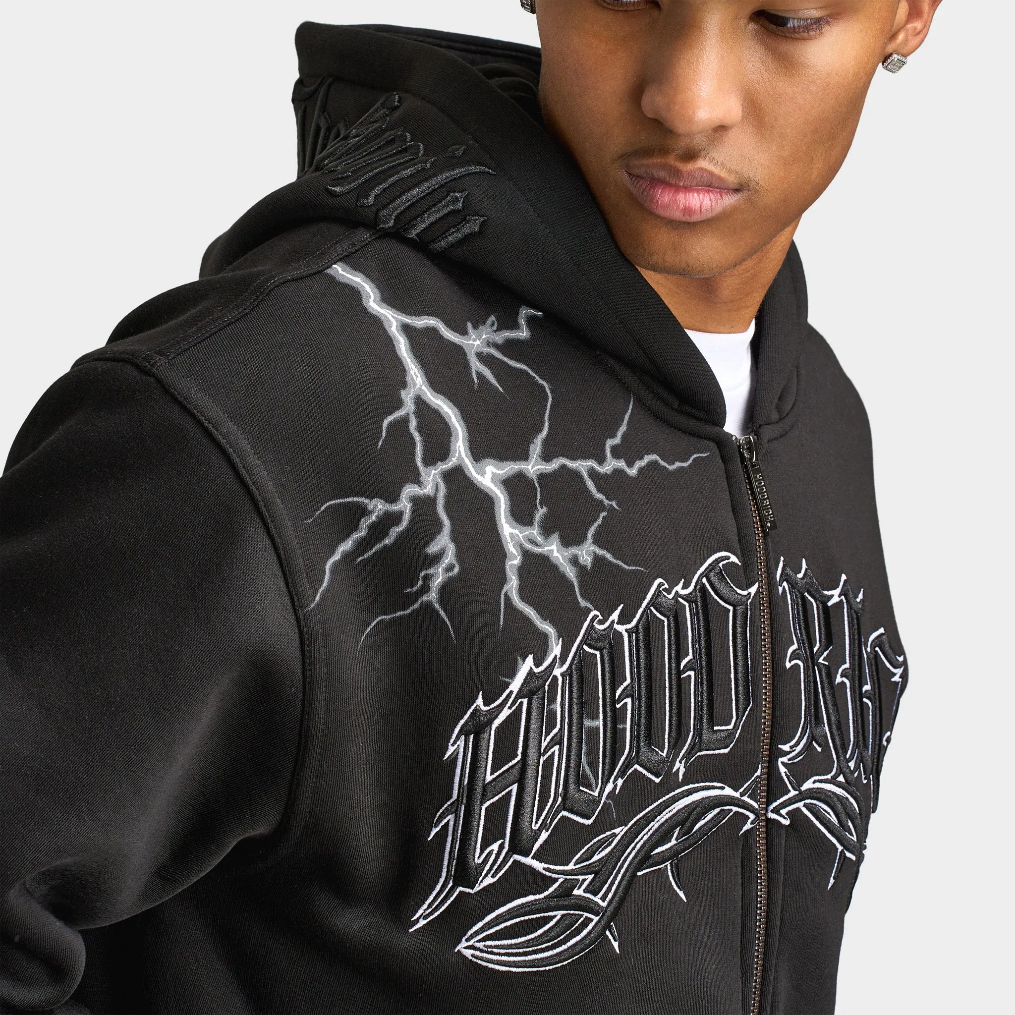 Hoodrich Dark Oversized Full-Zip Hoodie / Black sold by JD Sports product image thumbnail 4