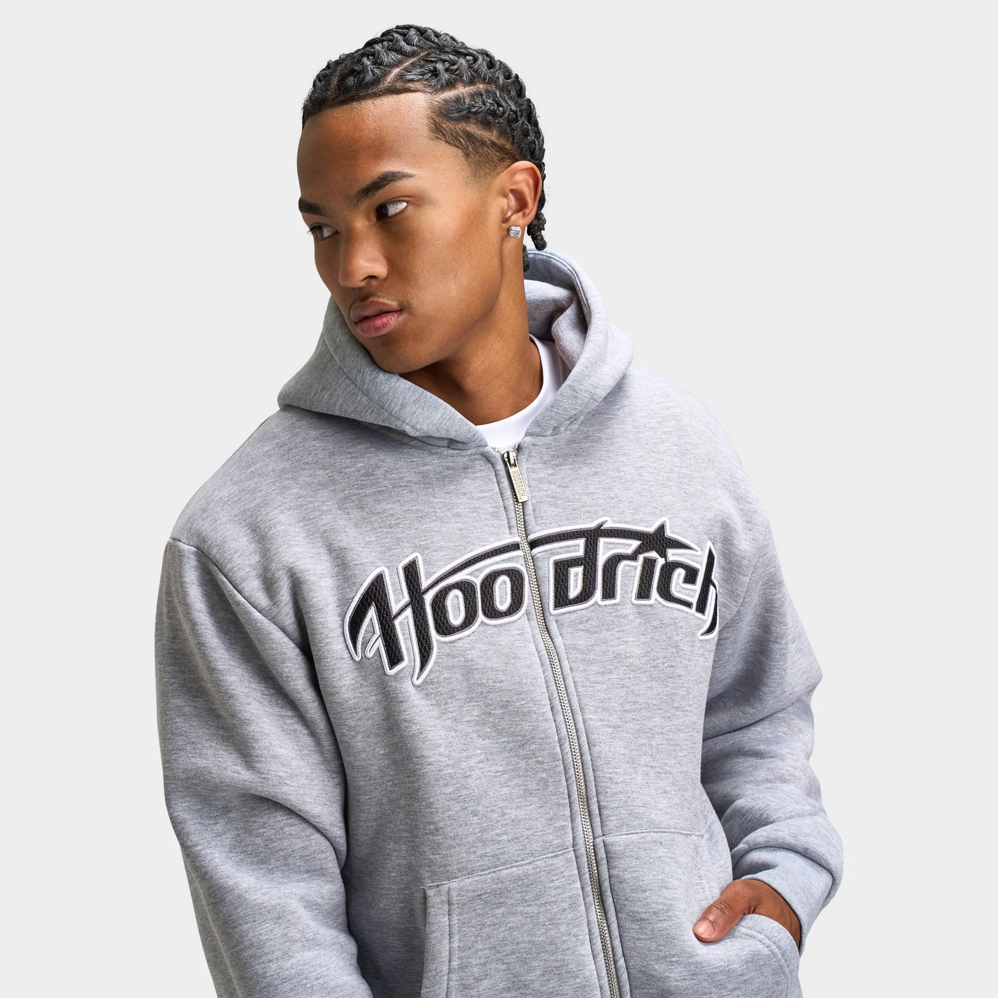 Hoodrich Galaxy Oversized Zip-up Hoodie Heather Grey / Black - Lava Smoke sold by JD Sports product image thumbnail 3