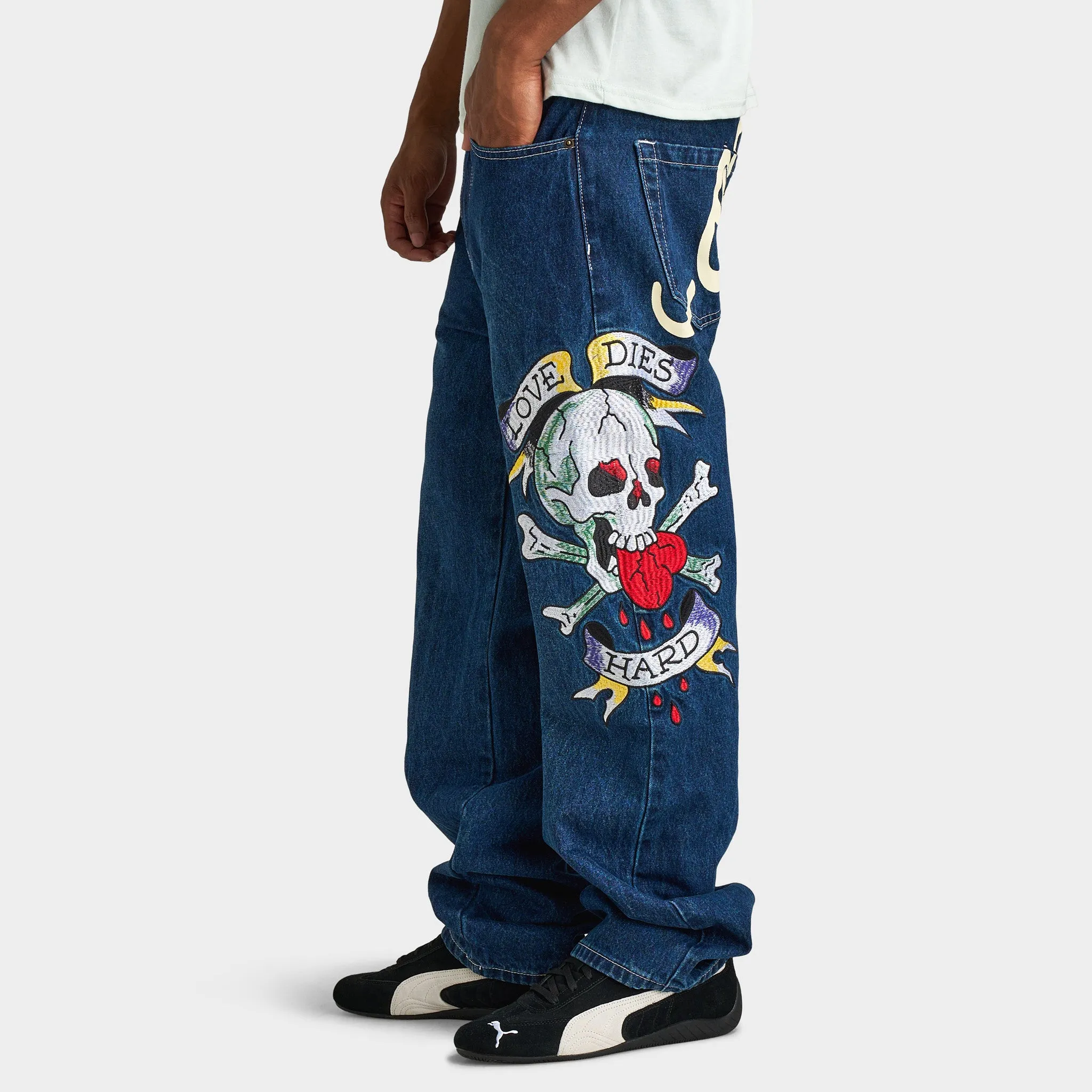 Ed Hardy Skull Heart Baggy Jeans / Indigo sold by JD Sports product image thumbnail 3