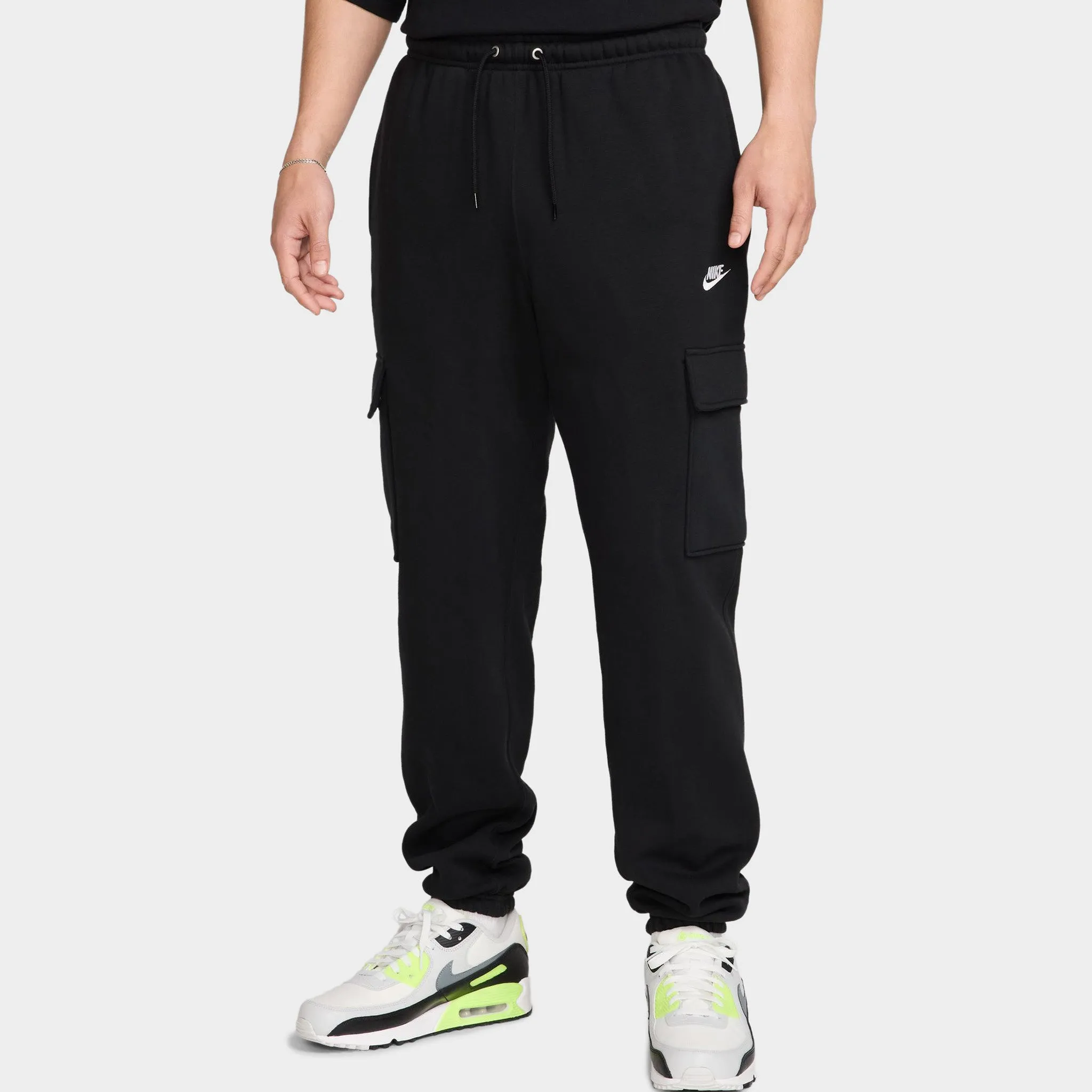 Nike Club Fleece Cargo Pants Black / Black - White sold by JD Sports