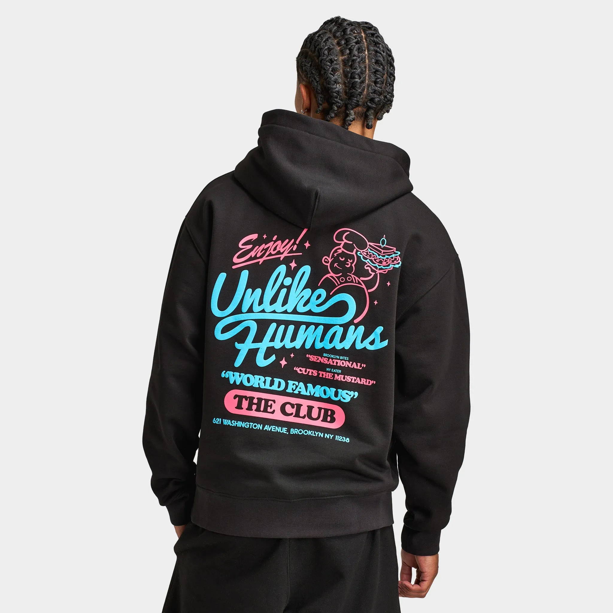 Unlike Humans Club Pullover Hoodie / Black sold by JD Sports