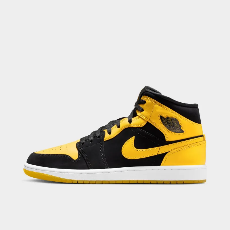 Jordan 1 Mid Black / Varsity Maize - White sold by JD Sports