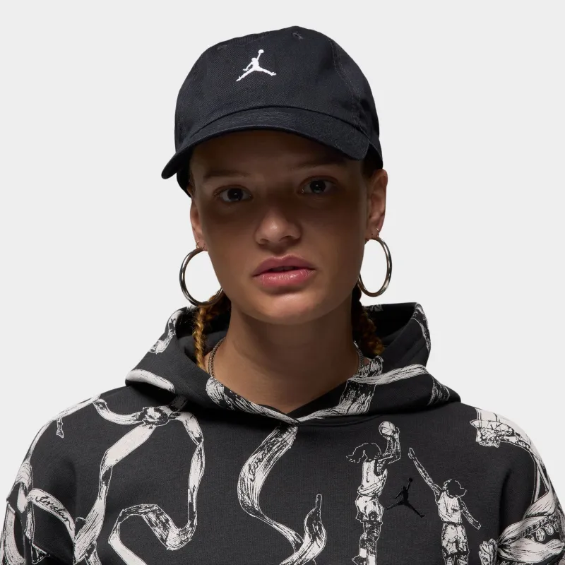 Jordan Club Unstructured Curved-Bill Cap Black/ White made by Jordan
