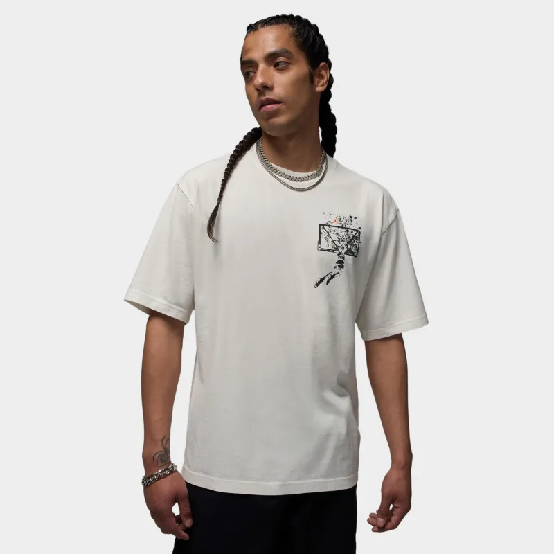 Michael Jordan Brooklyn Shattered Back Board Oversized Graphic T-Shirt Sail / Off Noir sold by JD Sports