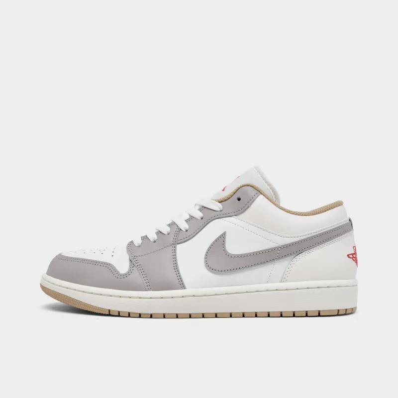 Jordan 1 Low Sail/Fire Red-College Grey sold by JD Sports