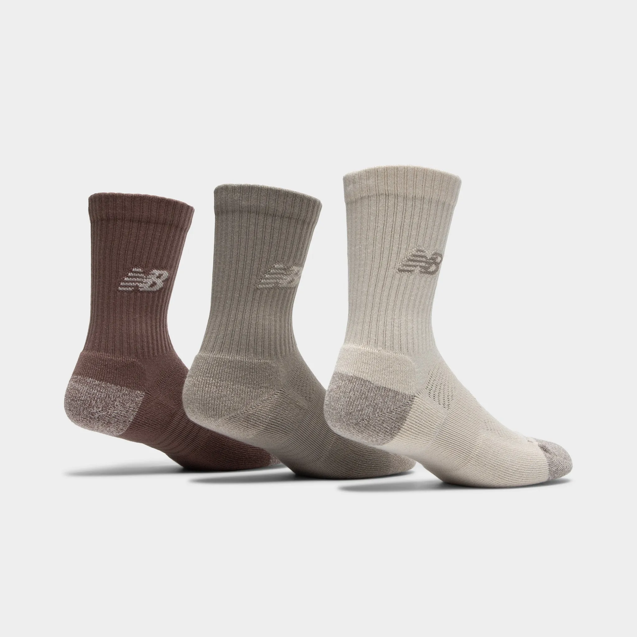 New Balance Active Cushion Crew Socks (3-Pack) Brown / Beige sold by JD Sports product image thumbnail 2