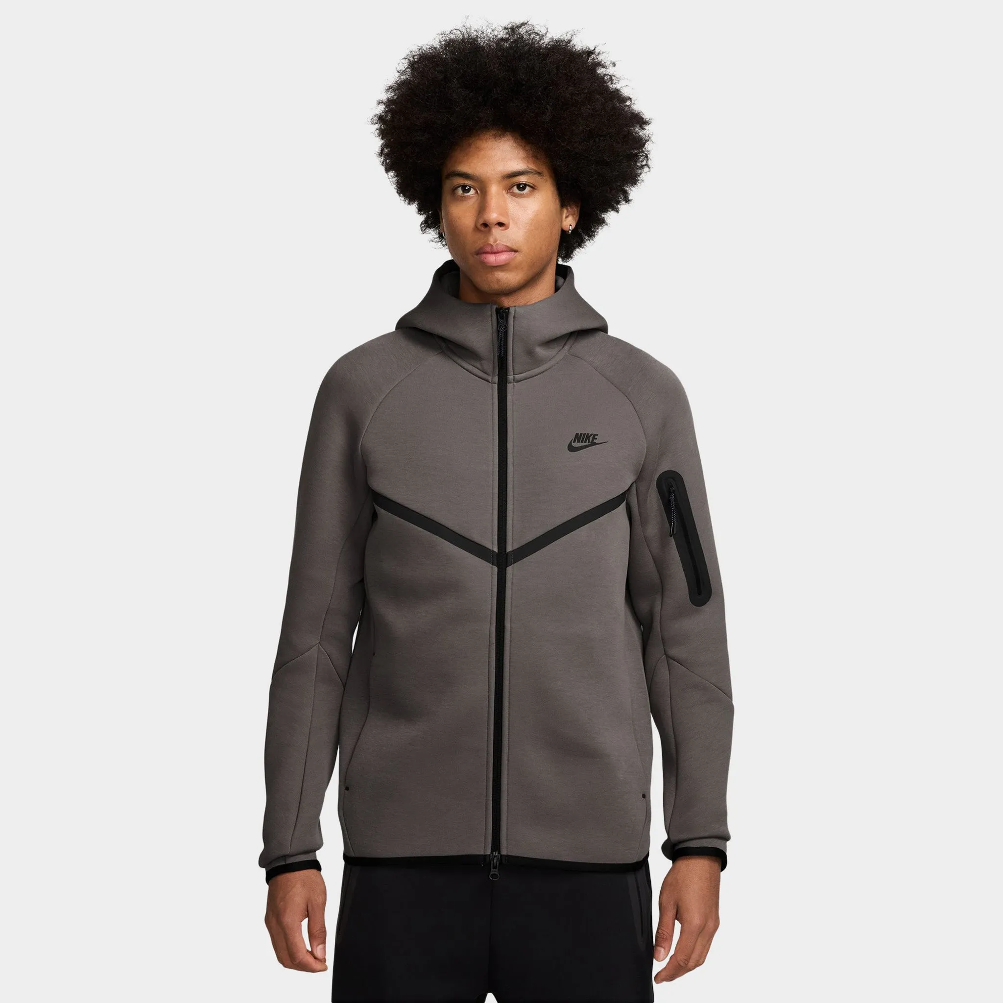 Nike Tech Fleece Full-Zip Windrunner Hoodie Cave Stone / Black sold by JD Sports