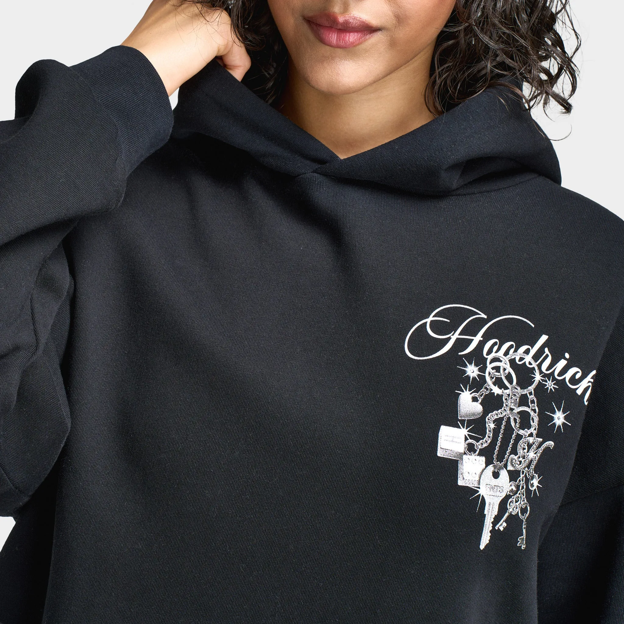 Hoodrich Women's Oversized Hoodie Black / Silver Rhinestone sold by JD Sports product image thumbnail 4