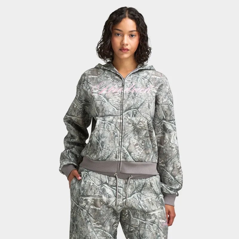 Hoodrich Women's Mid Length Zip Through Hoodie / Woodland Camo sold by JD Sports