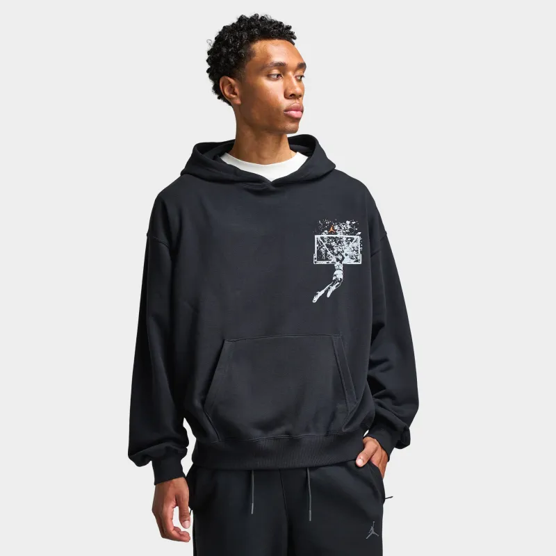 Jordan Brooklyn Men's Oversized Pullover Hoodie Black / Starfish sold by JD Sports