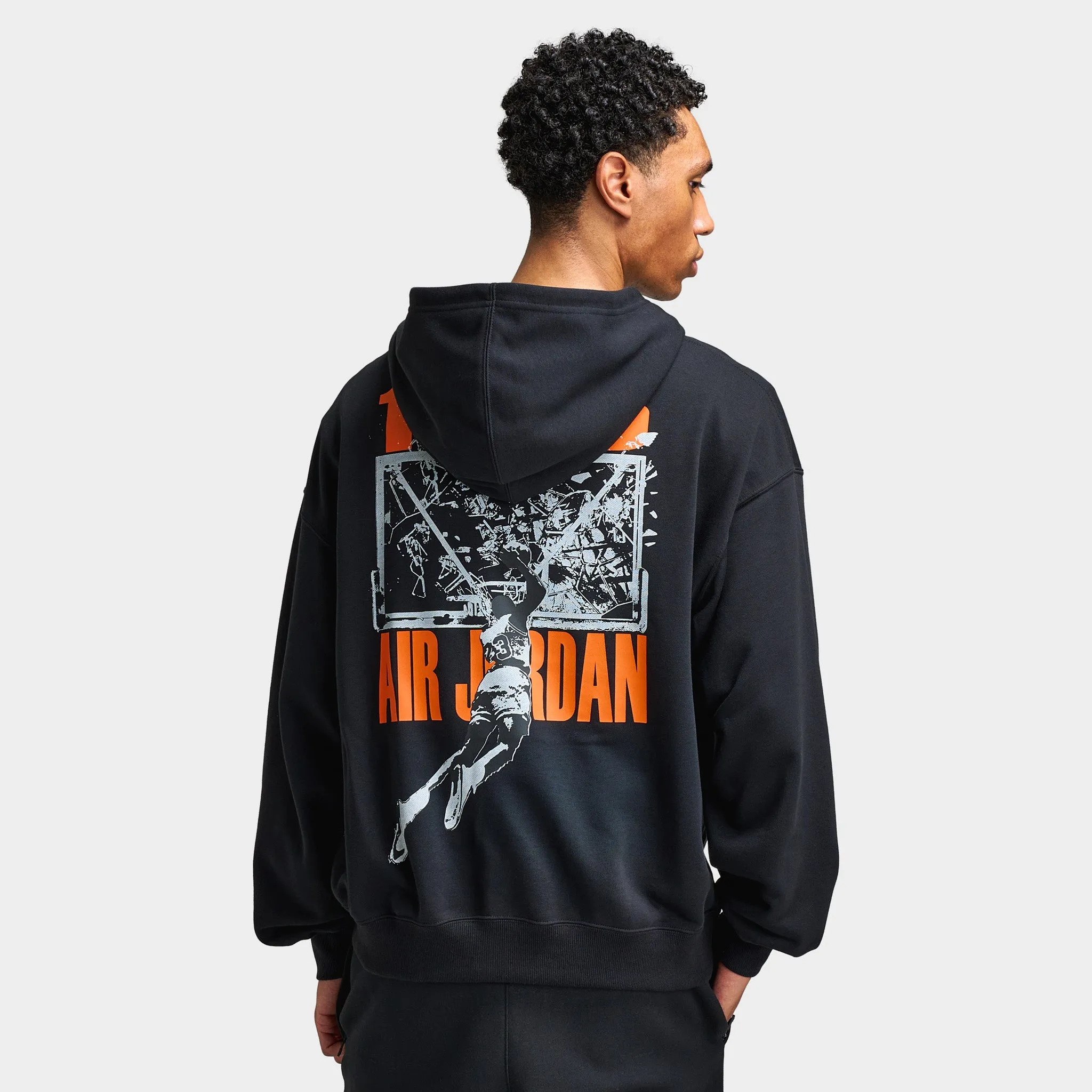 Jordan Brooklyn Men's Oversized Pullover Hoodie Black / Starfish sold by JD Sports product image thumbnail 2
