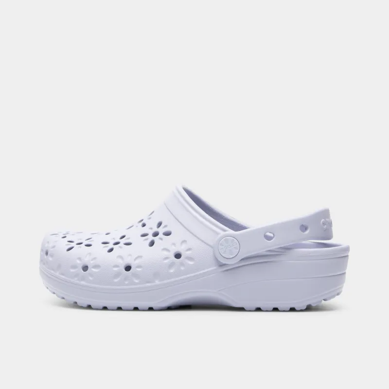Crocs Women's Classic Floral Cut Out Clog / Purple Moon made by Crocs