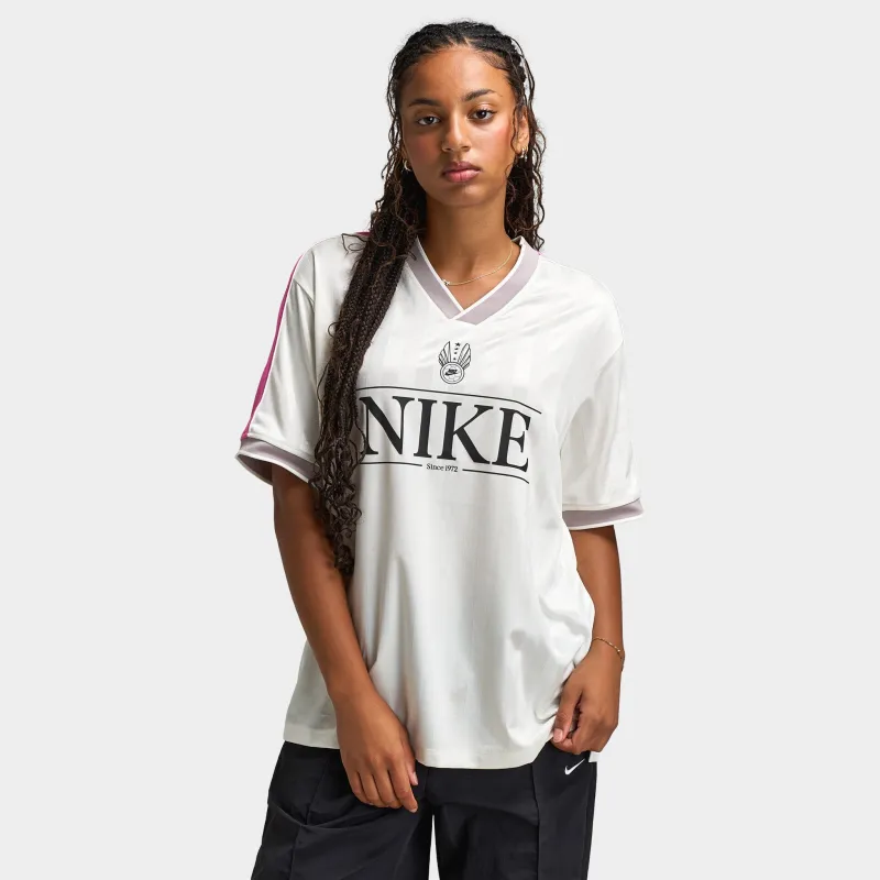 Nike Sportswear Women's V Neck Jersey Sail / Playful Pink made by Nike