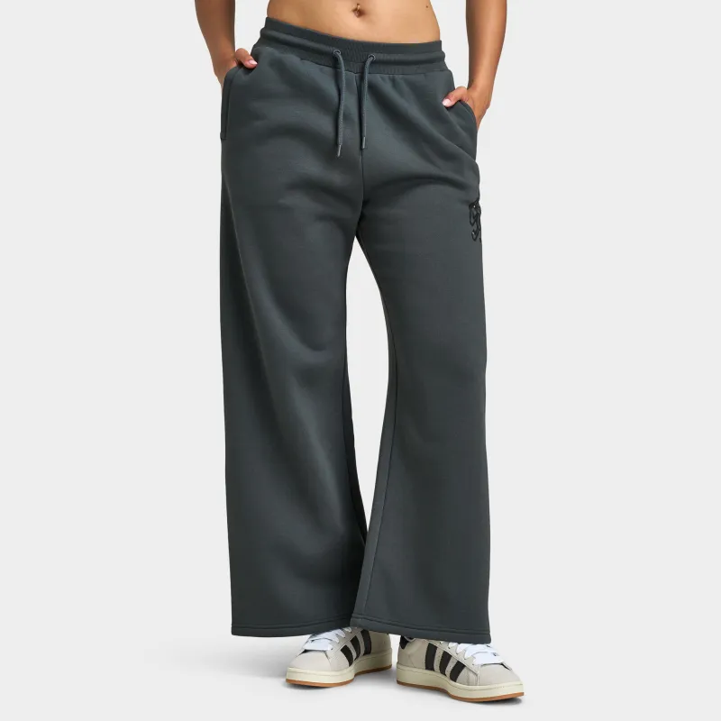 Supply & Demand Women's Spray Wide Leg Joggers / Dark Grey With Diamantes sold by JD Sports